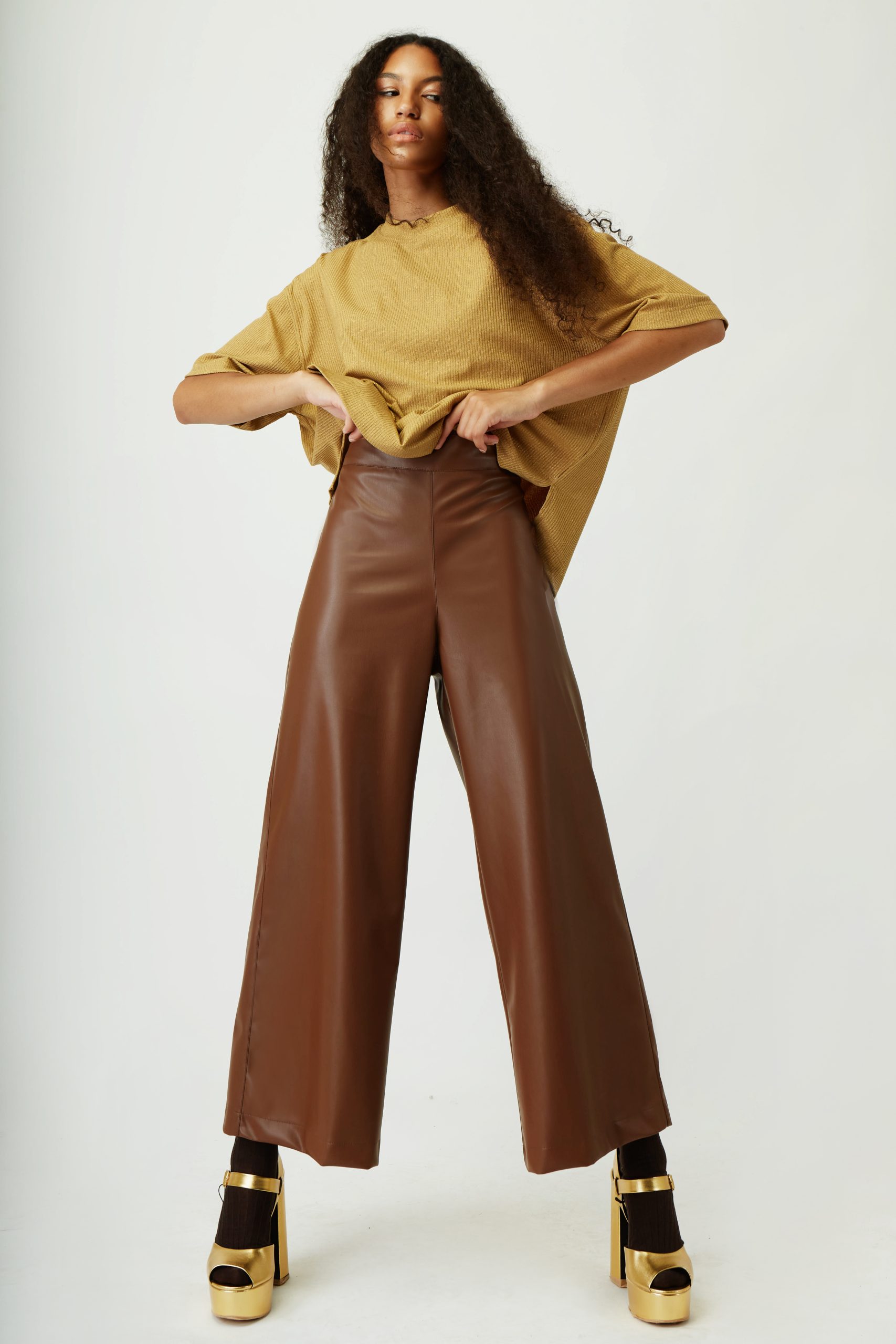 Eco-leather trousers