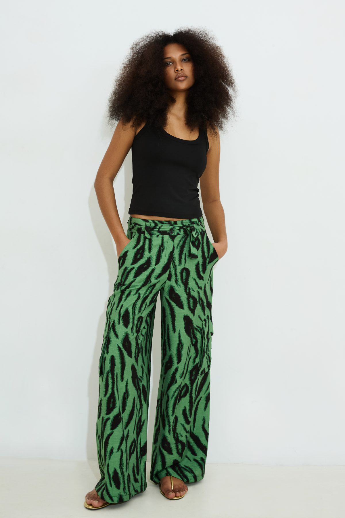 Odina Animal Print Cargo Trousers