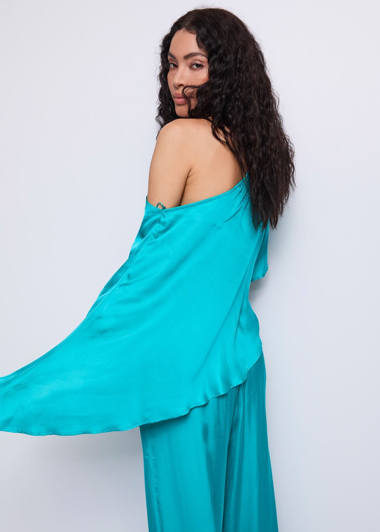 Women\'s green σατέν τοπ Gaudì