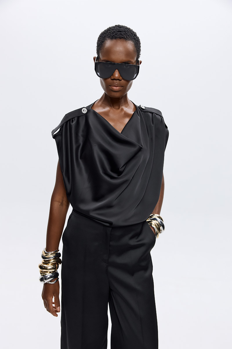 Fleur Satin Draped Top