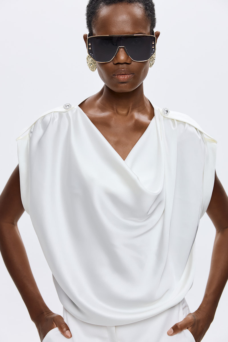 Fleur Satin Draped Top