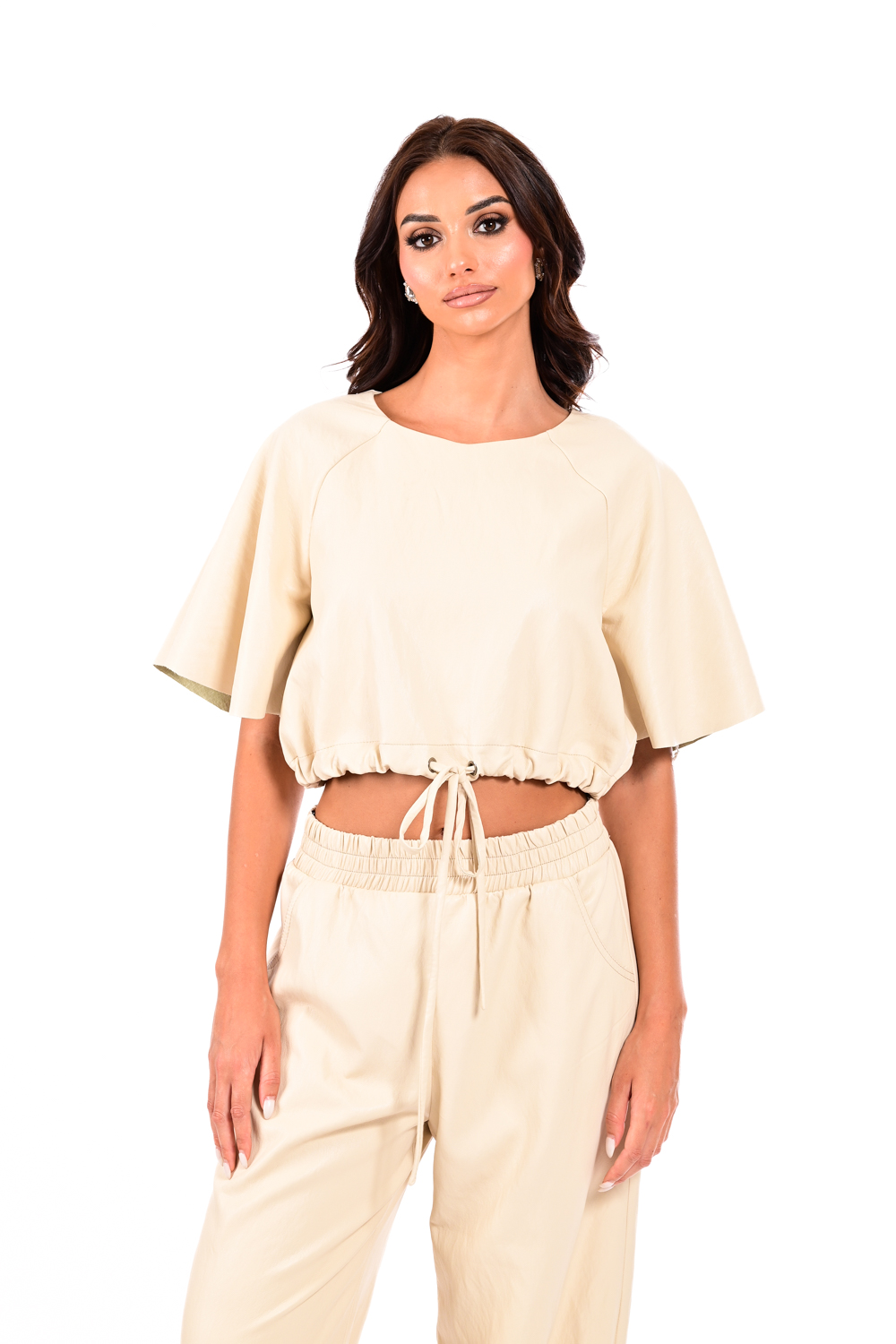 Crop Μπλούζα Δερμάτινη