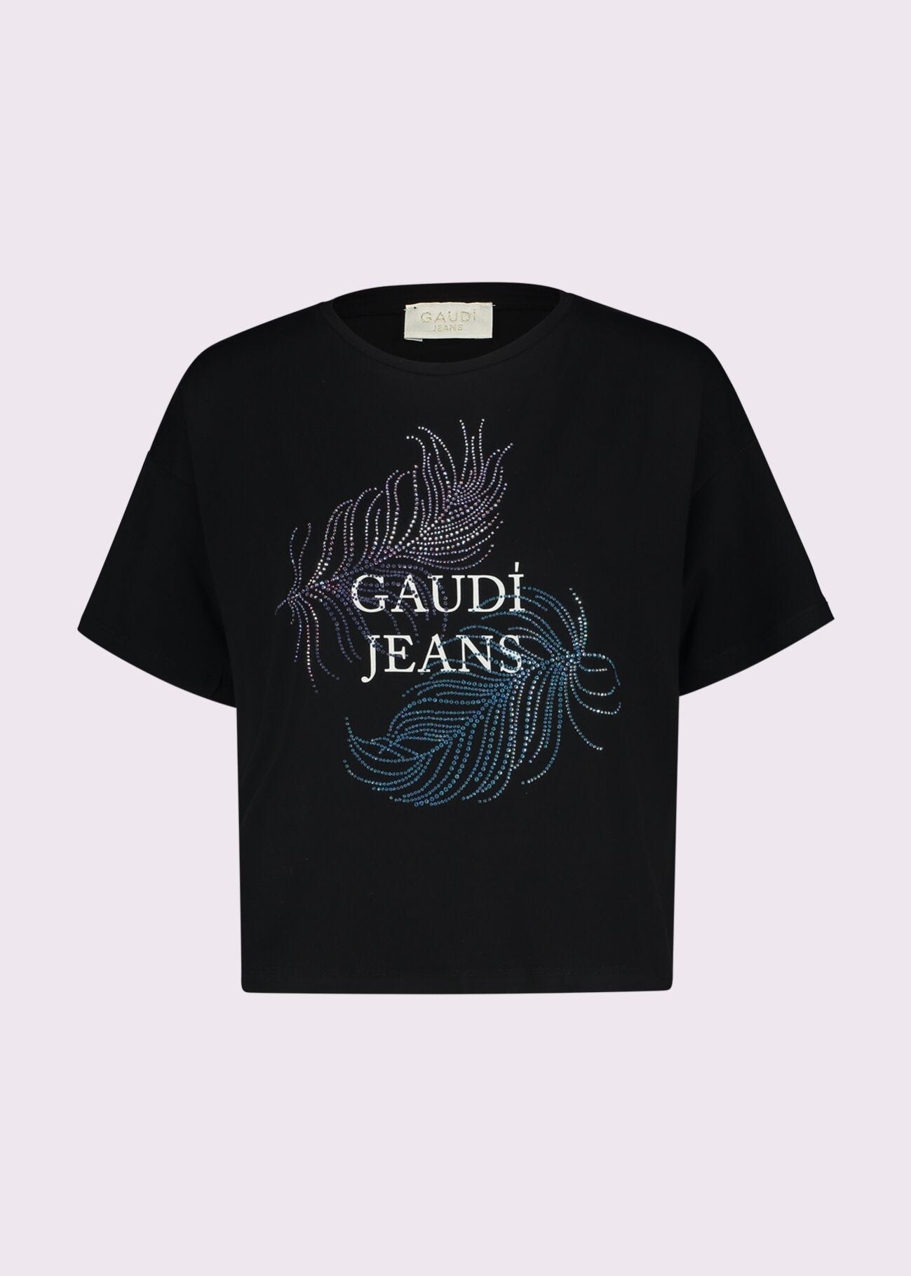 Women\'s black stretch cotton T-shirt Gaudì