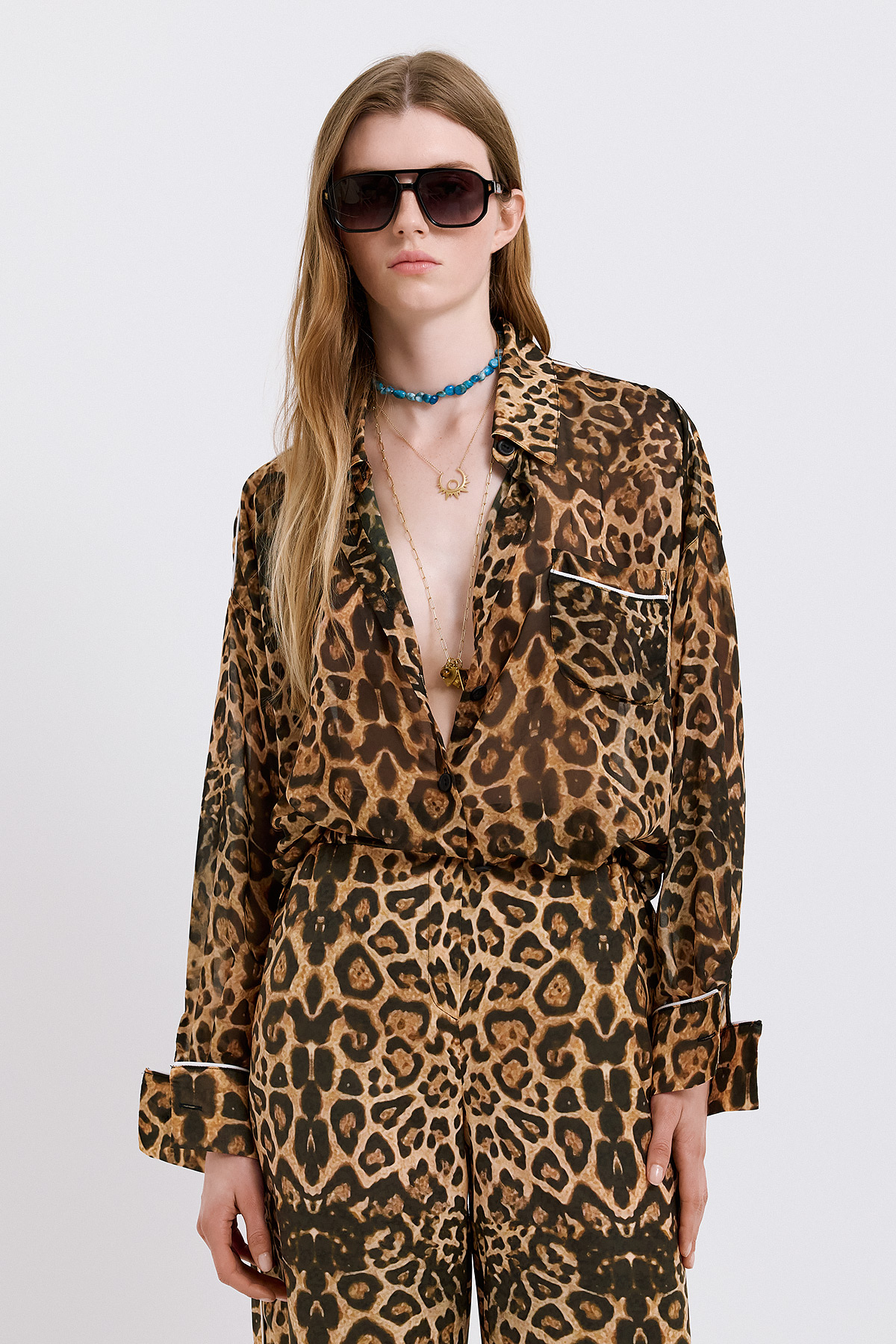 Liora Leopard Shirt With Hem