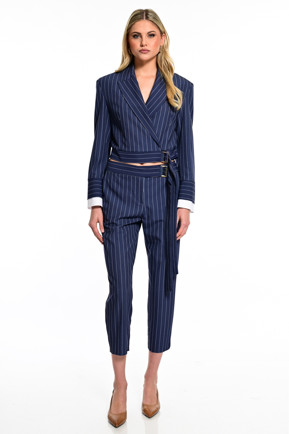 Σακάκι Ριγέ Cropped