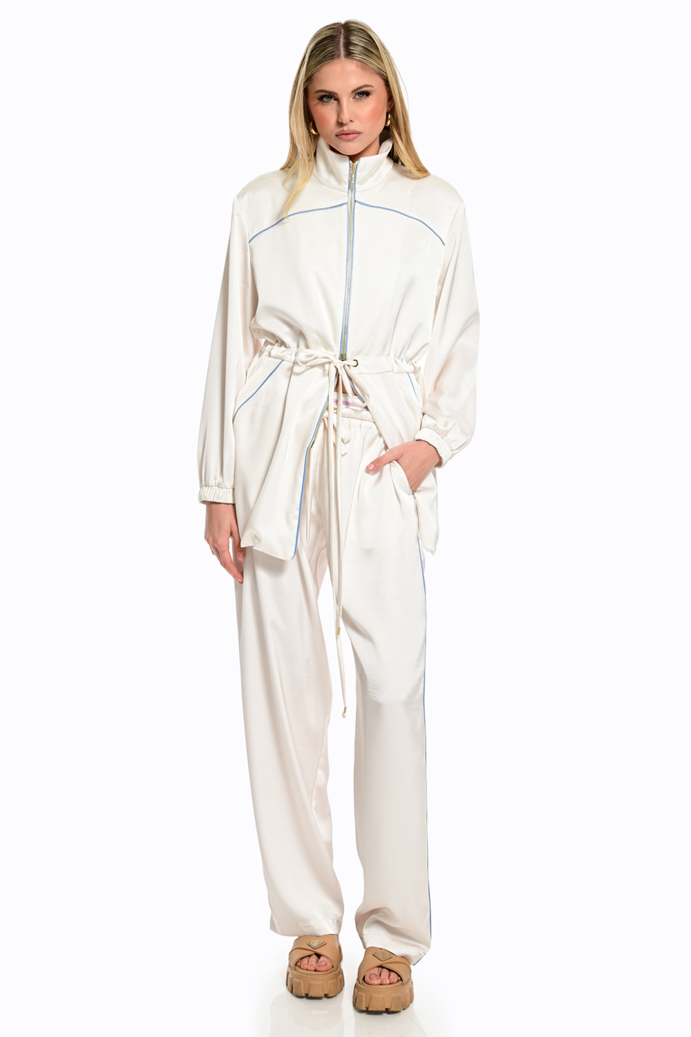 Satin Wide Leg Παντελόνι