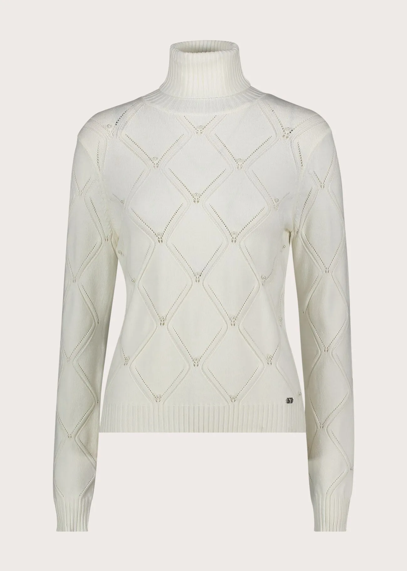 Women’s white turtleneck with rhinestones Gaudì