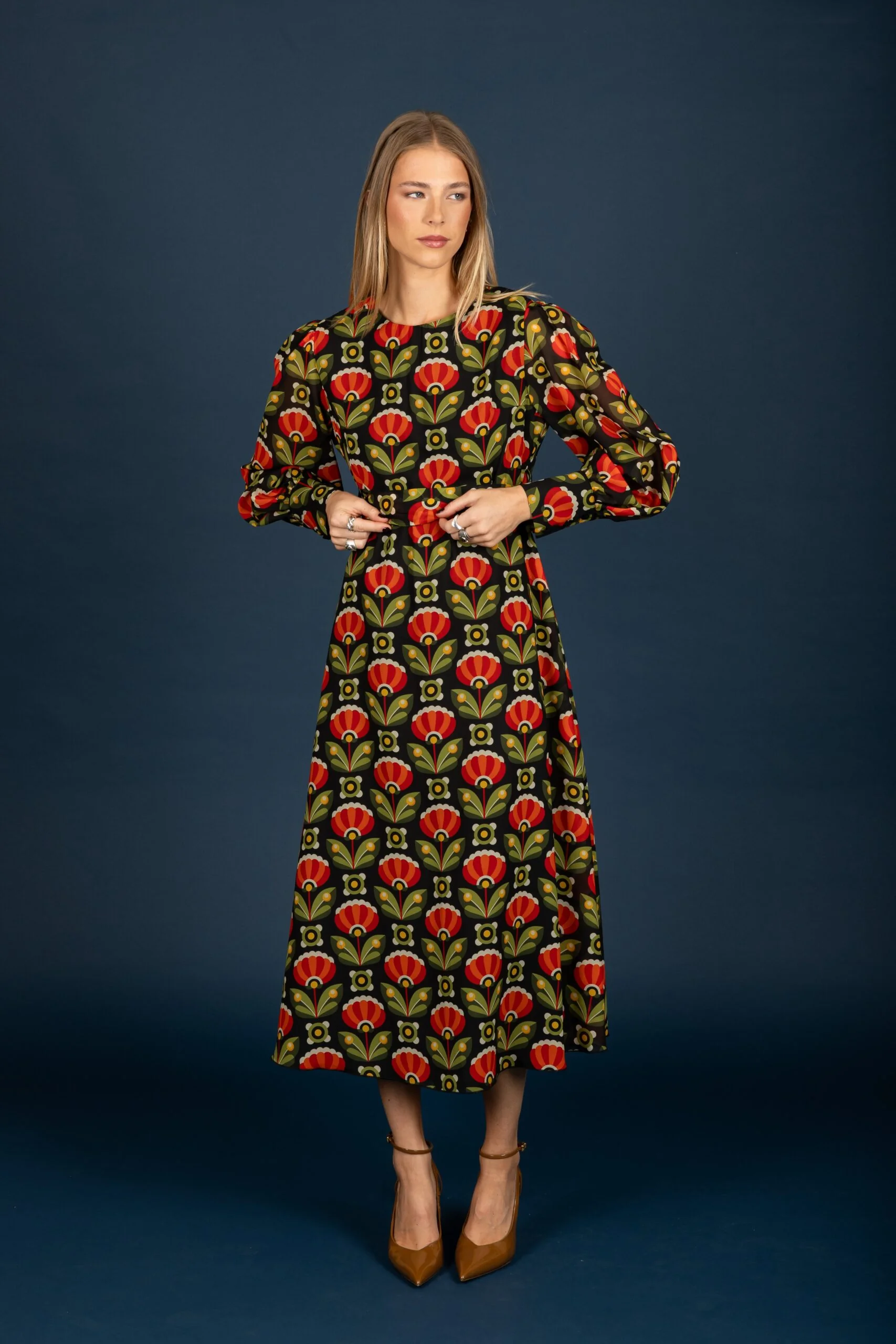 Crispin chiffon φόρεμα