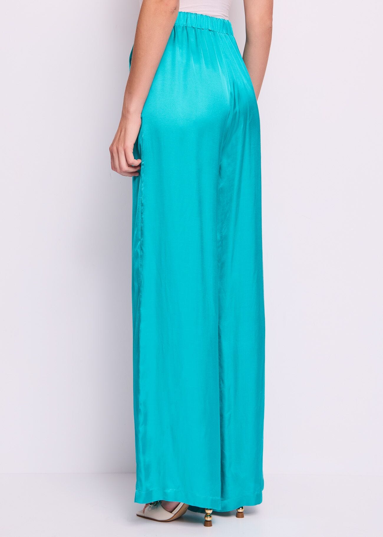 Women\'s green σατέν παντελόνι Gaudì