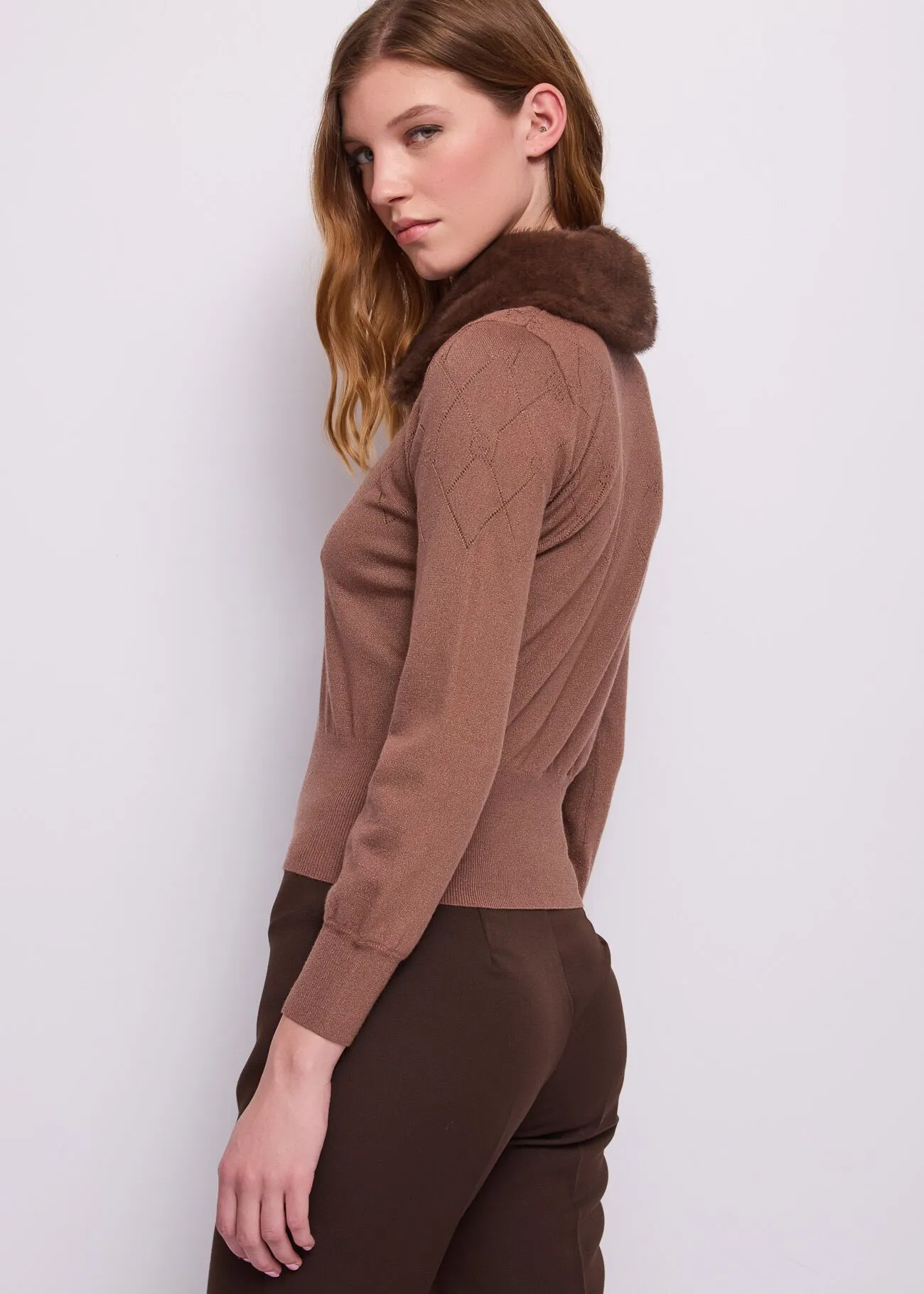 Γυναικεία καφέ μπλούζα πόλο με λογότυπο Gaudì