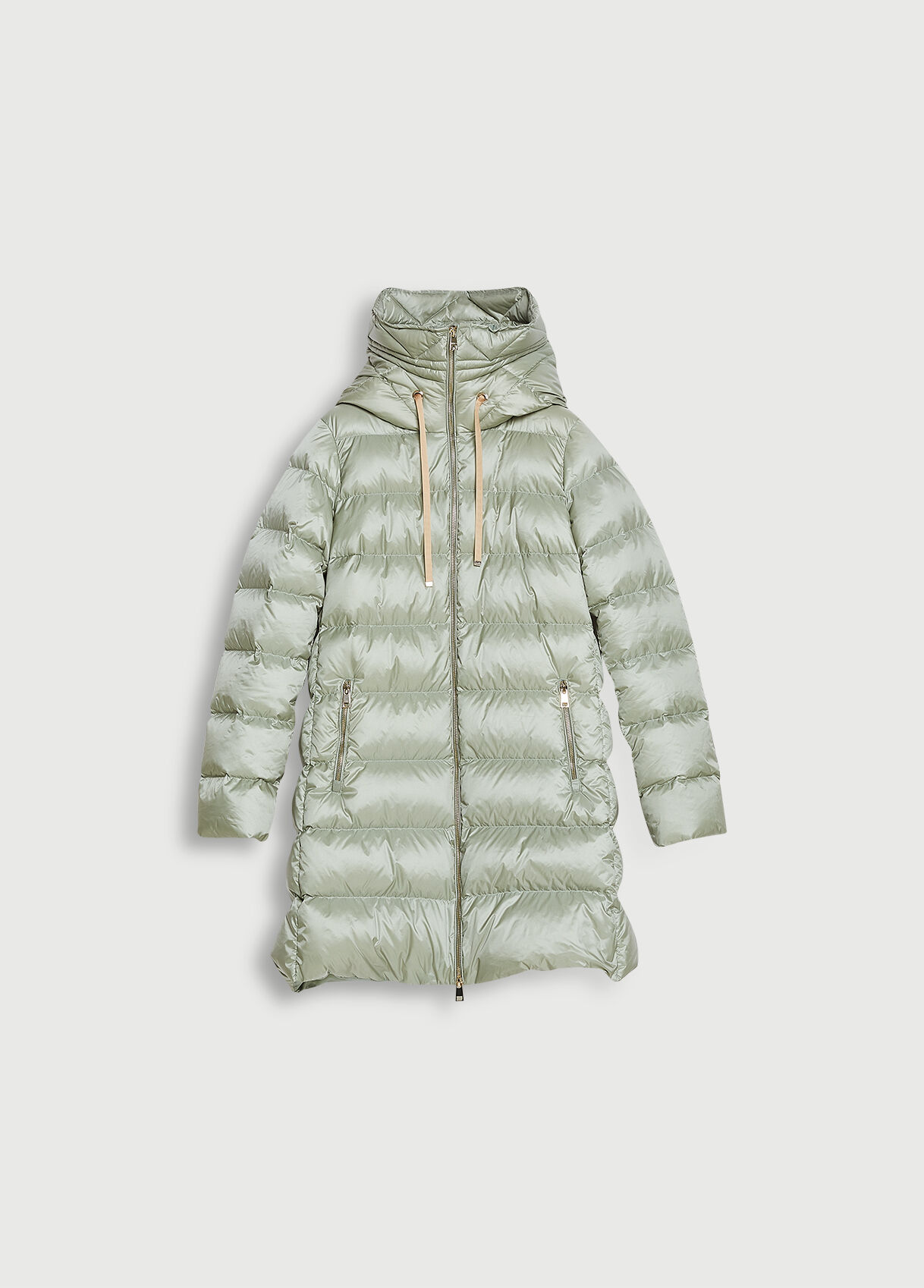 Down jacket in quilted technical fabric