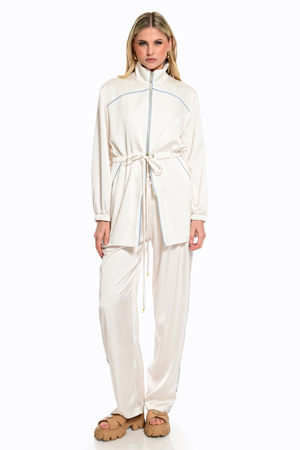 Satin Wide Leg Παντελόνι