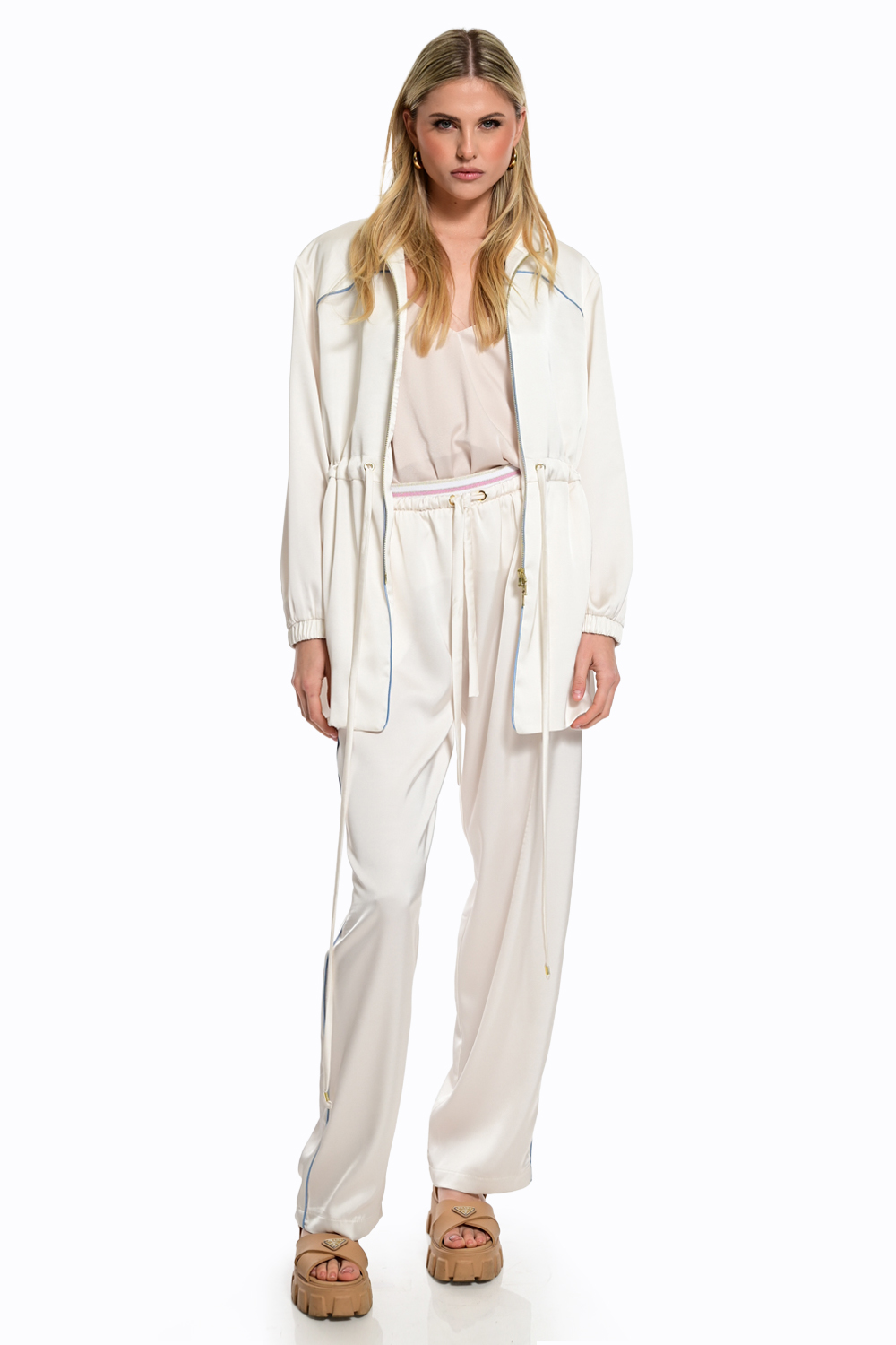 Satin Wide Leg Παντελόνι