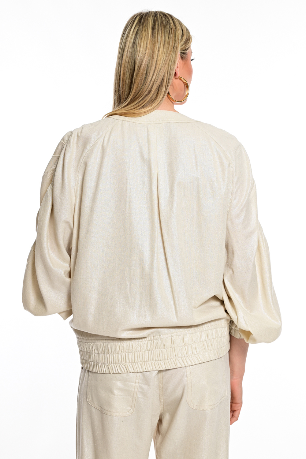 Λινό Τζάκετ με Sequin Details