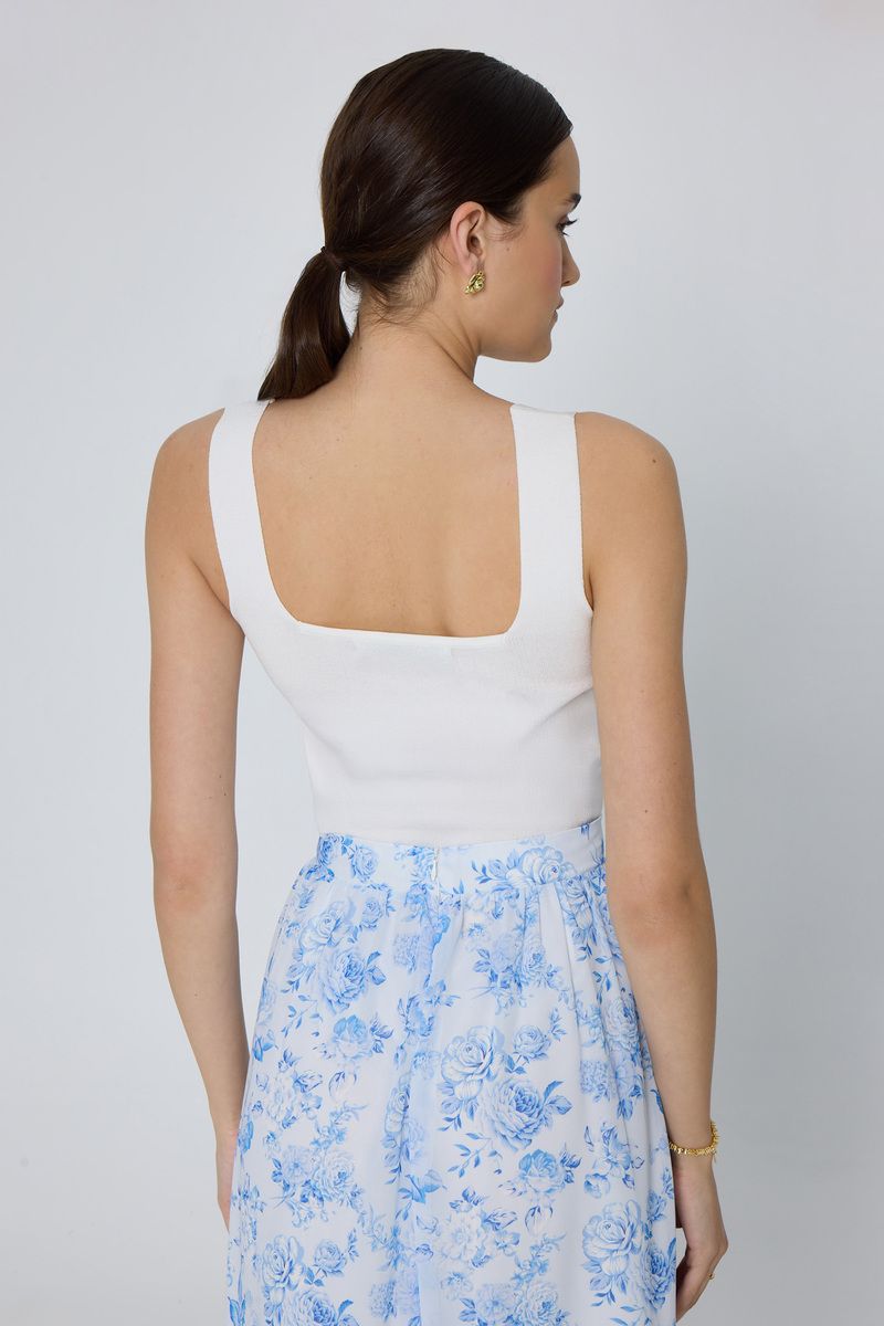 Αμάνικο Πλεκτό Cropped Τοπ από Βισκόζη COLDY