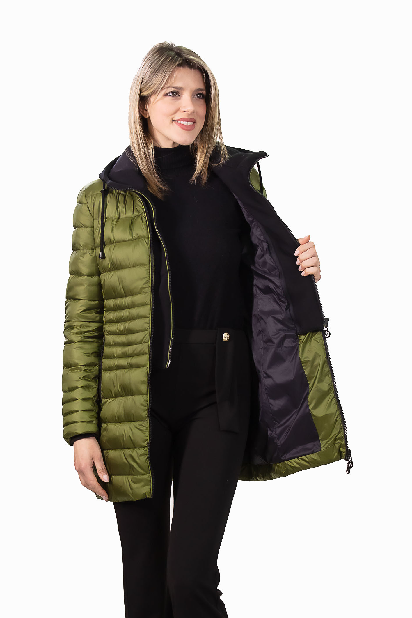 SARA GIACCA VERDE OLIO