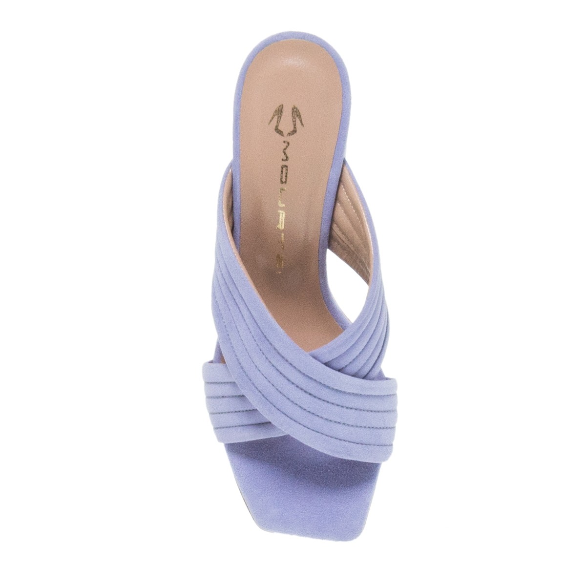 MOURTZI BLUE BELL SUEDE MULES