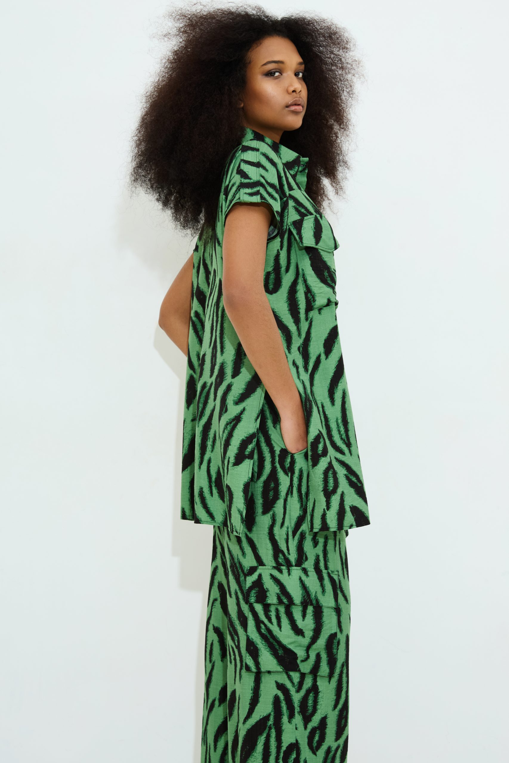 Odina Animal Print Cargo Trousers