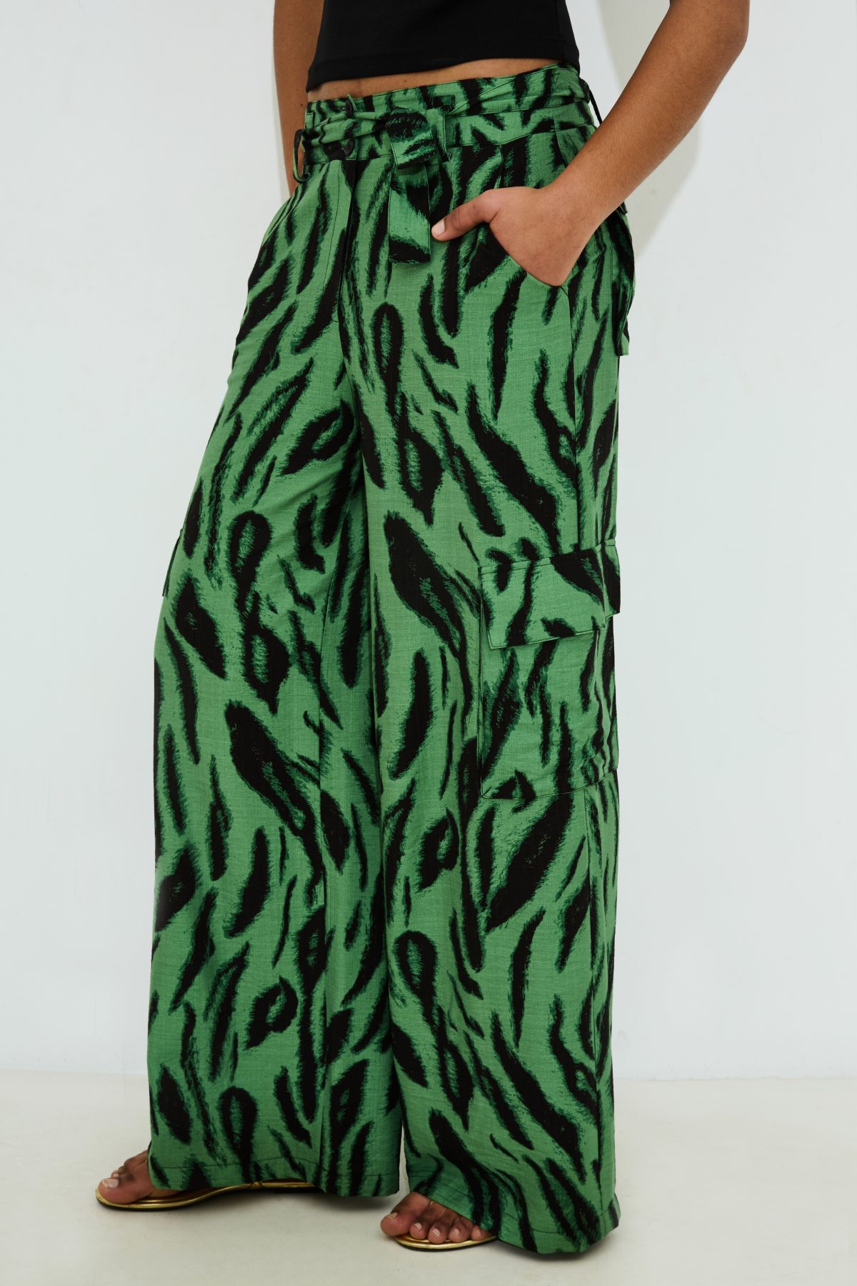Odina Animal Print Cargo Trousers
