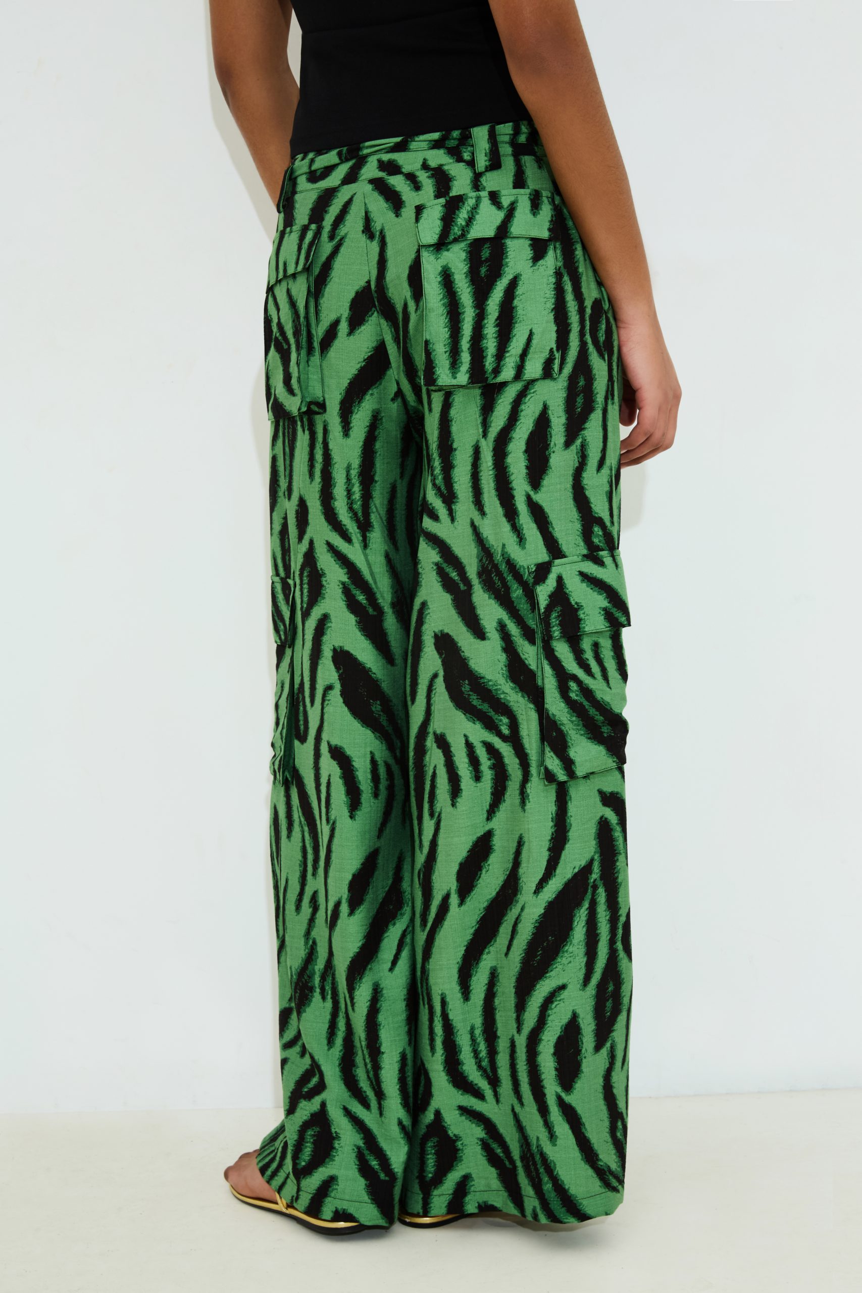 Odina Animal Print Cargo Trousers