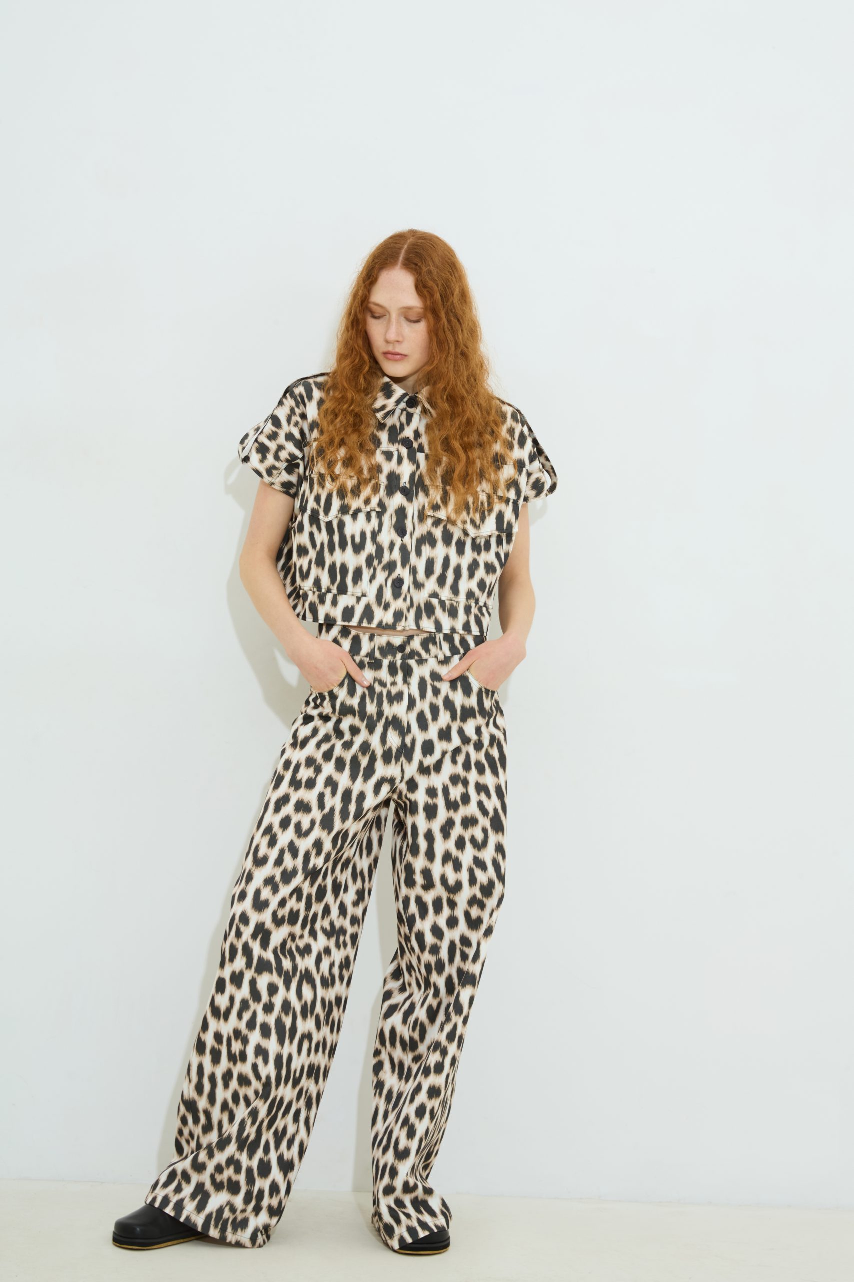 Dixie Leopard Crop πουκάμισο
