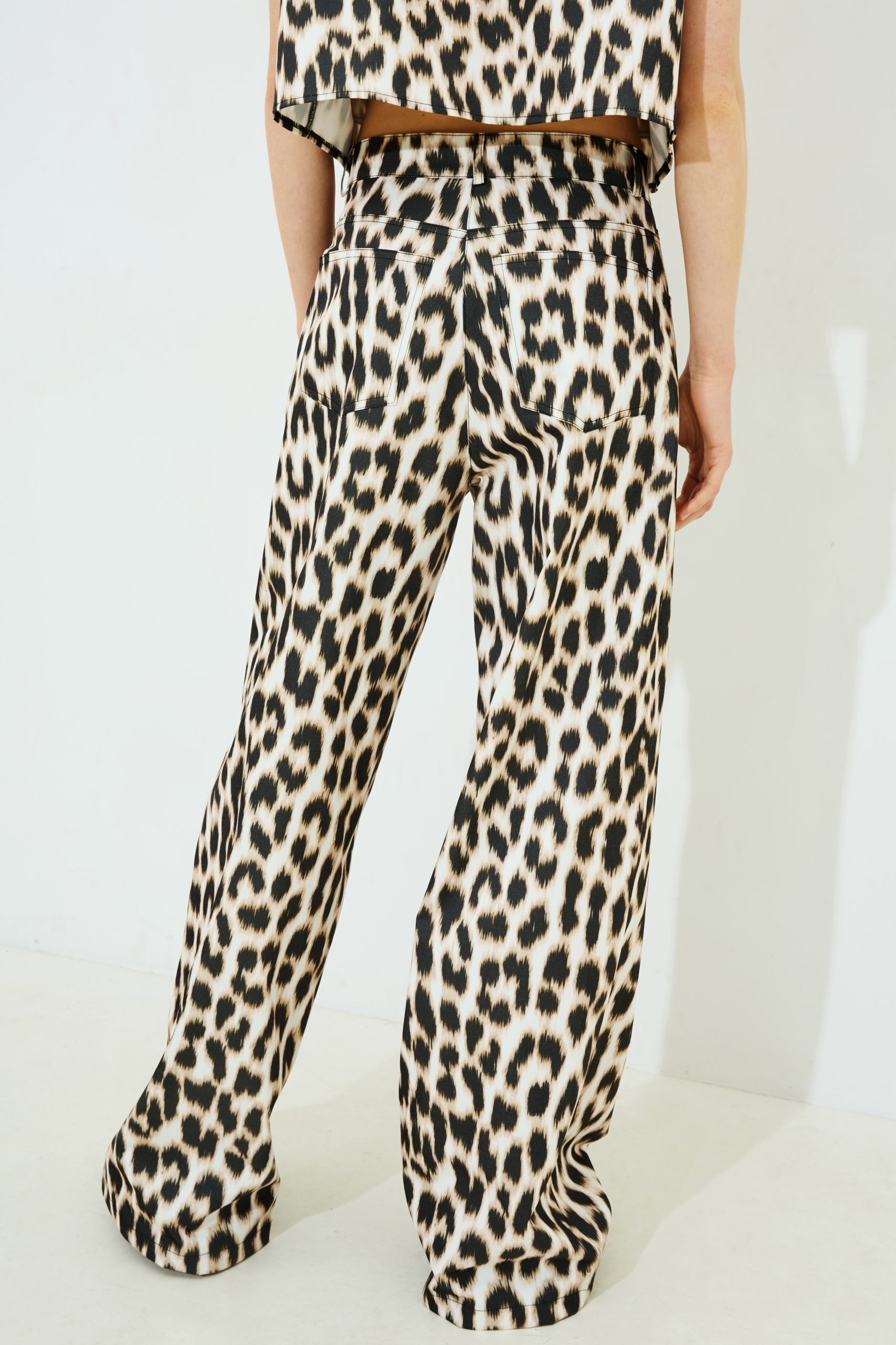 Clea Leopard Print τζιν παντελόνι