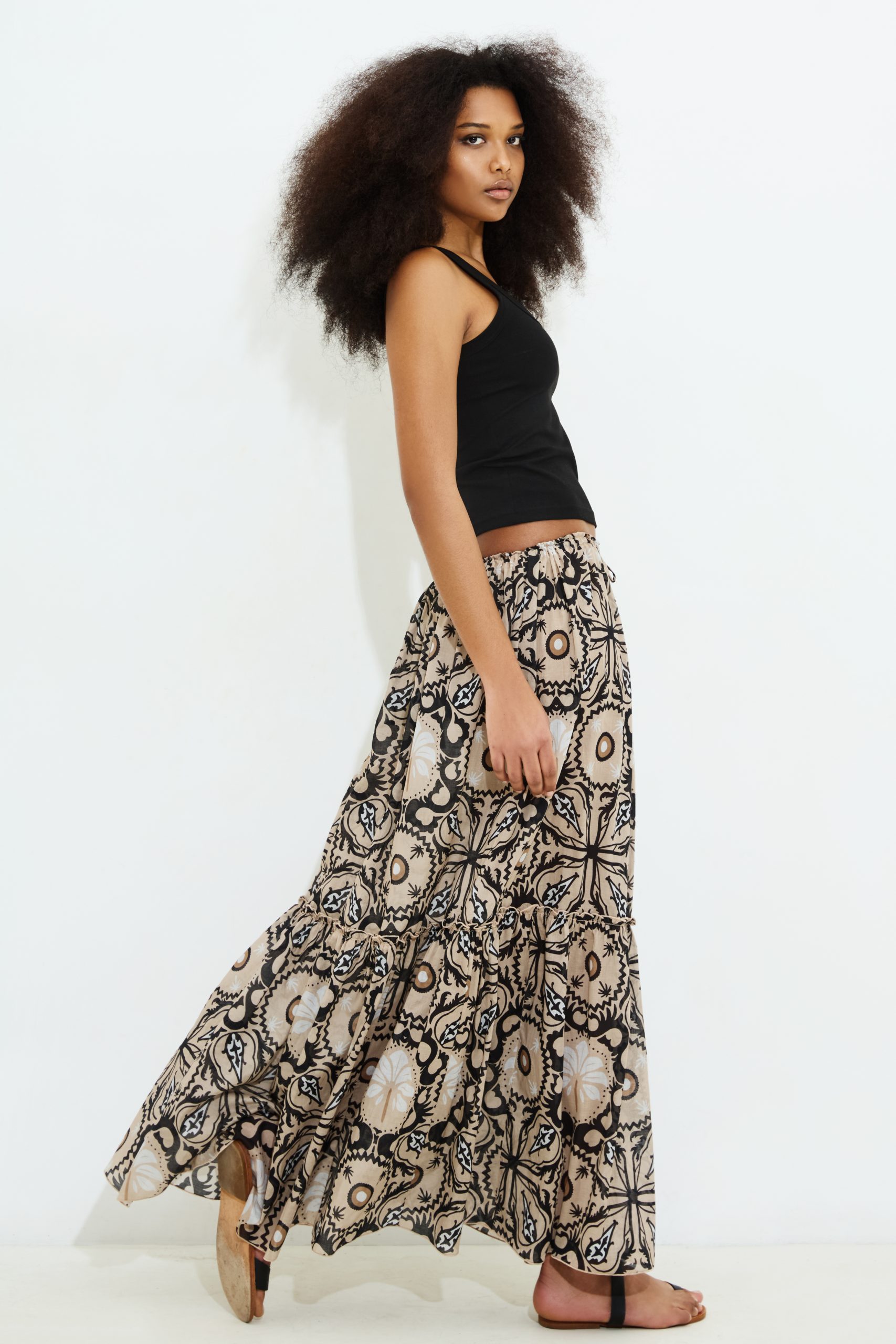 Alma Boho Printed Skirt