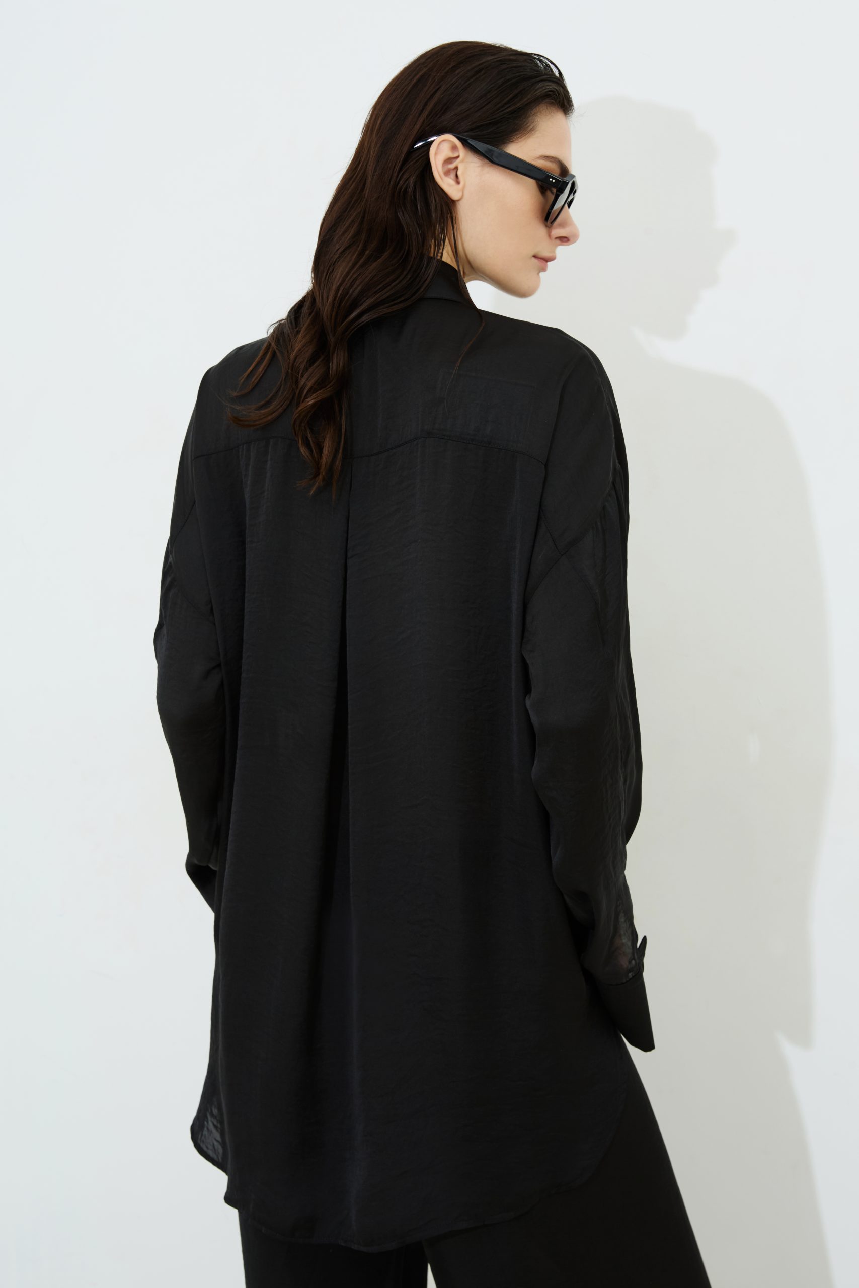 Tessa Oversize σατέν πουκάμισο