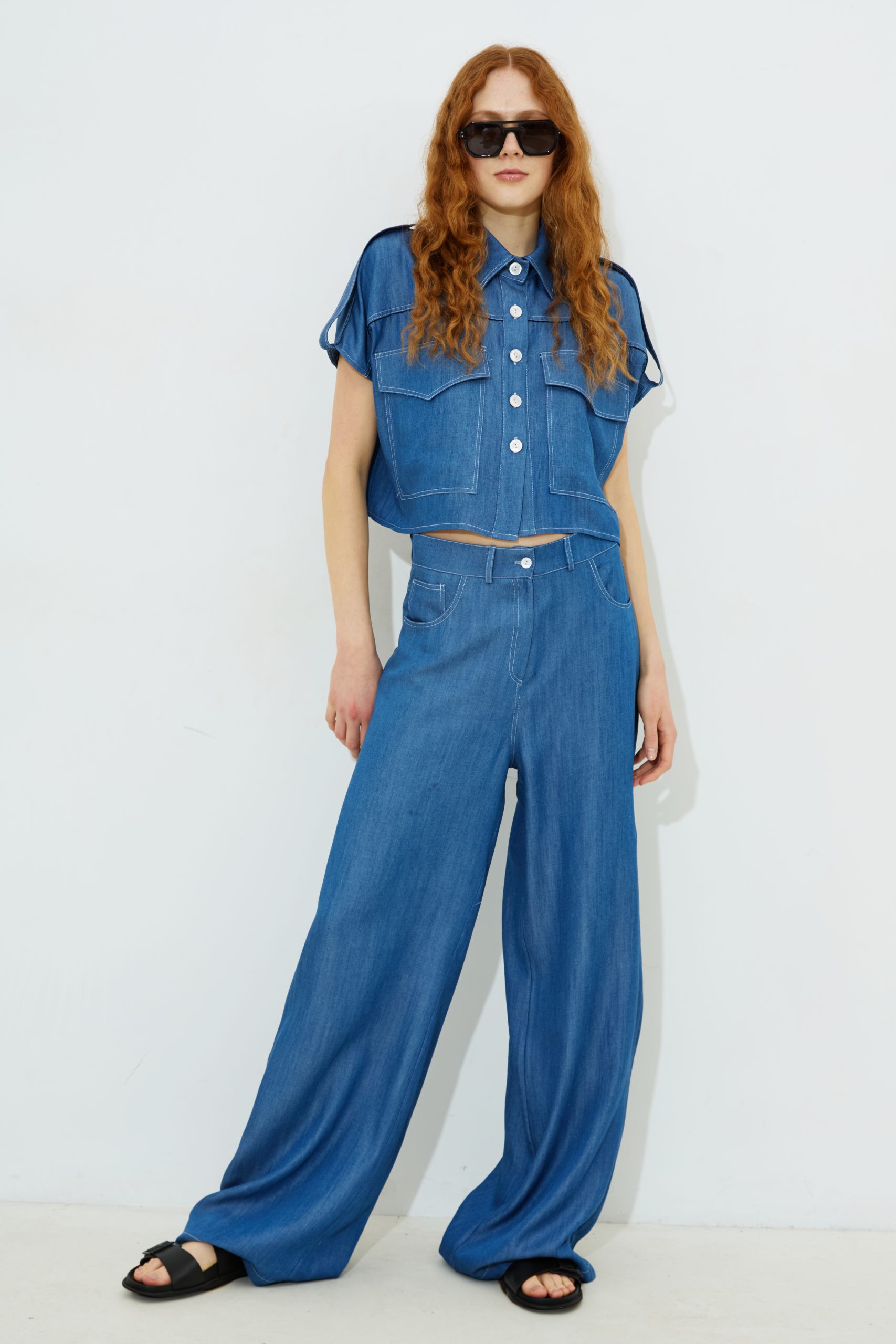 Dixie Denim Crop Shirt