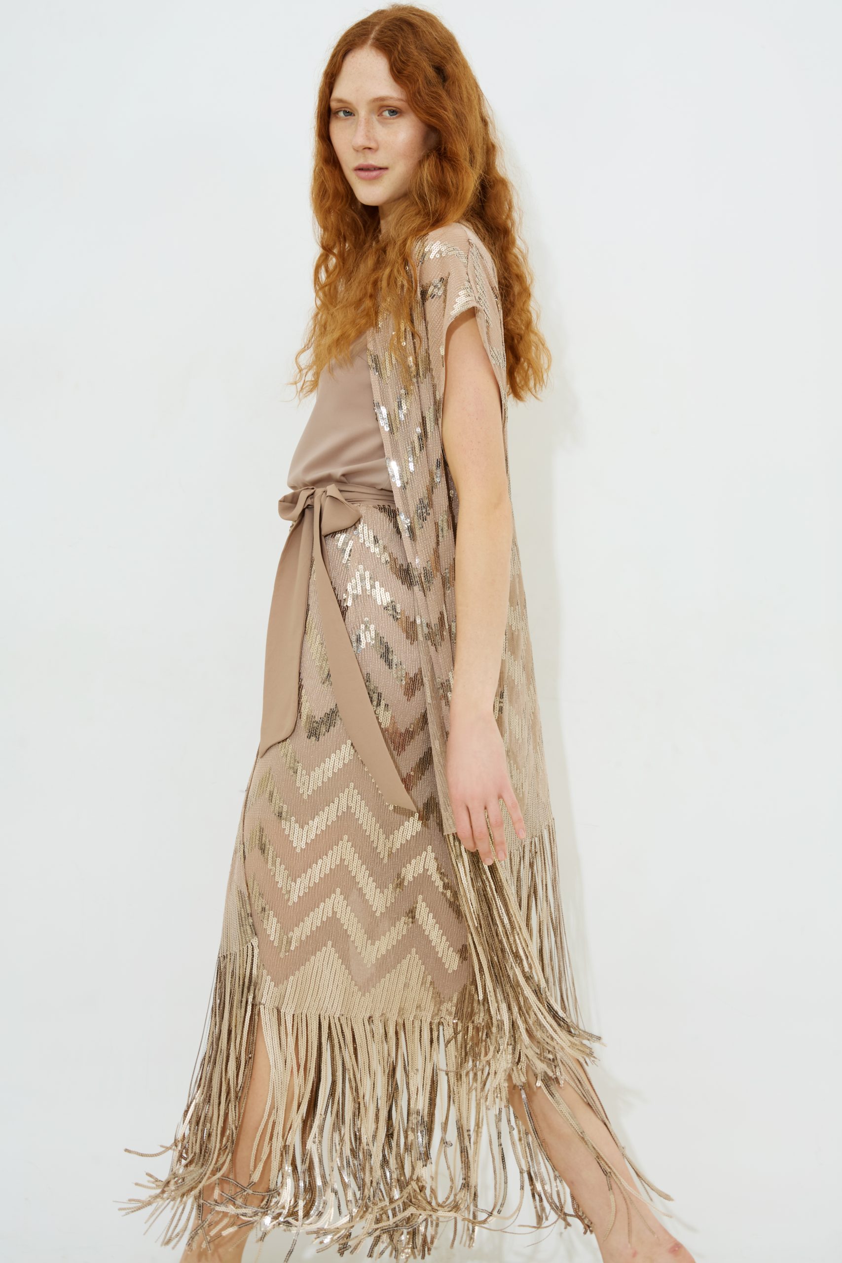 Julane Fringe Sequin Wrap Skirt