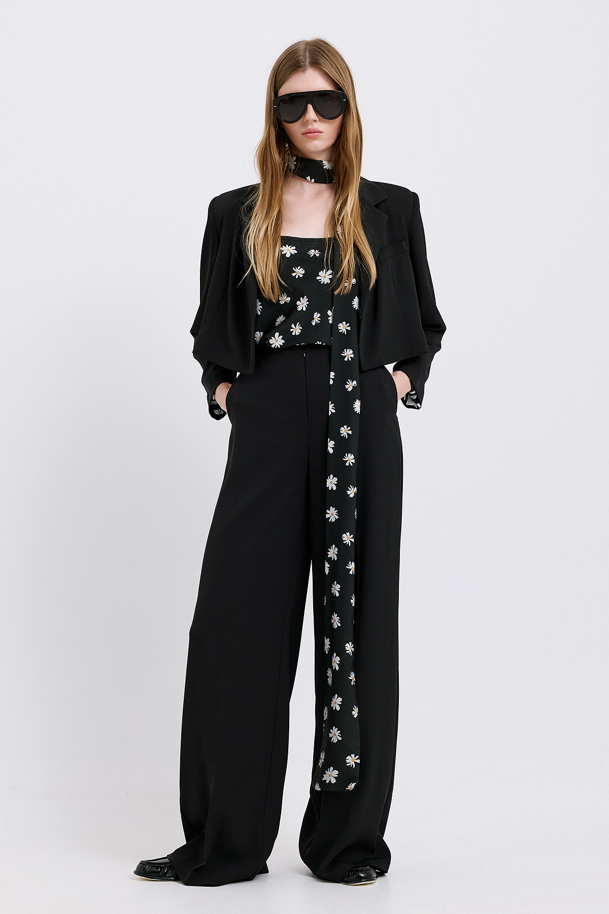 Marisha Crepe Crop Blazer