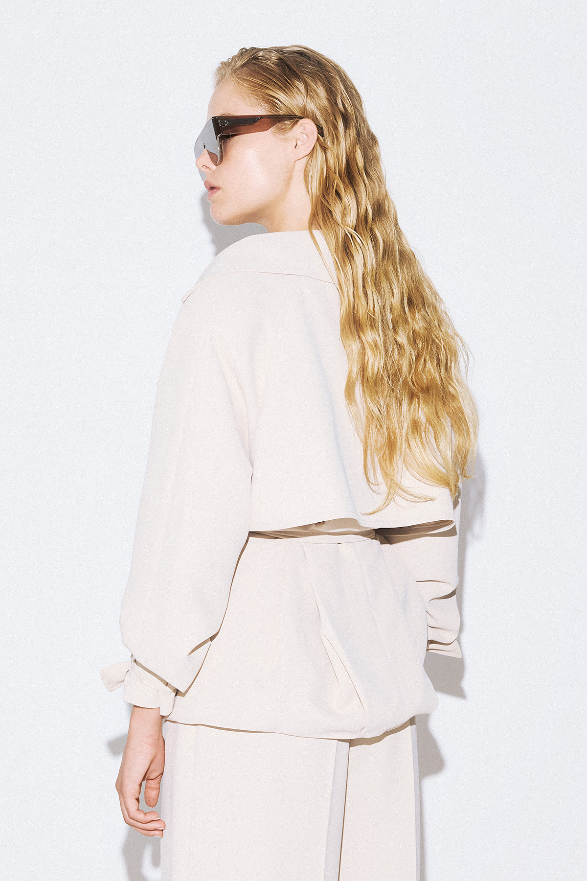 Avery Crepe Cropped Trench