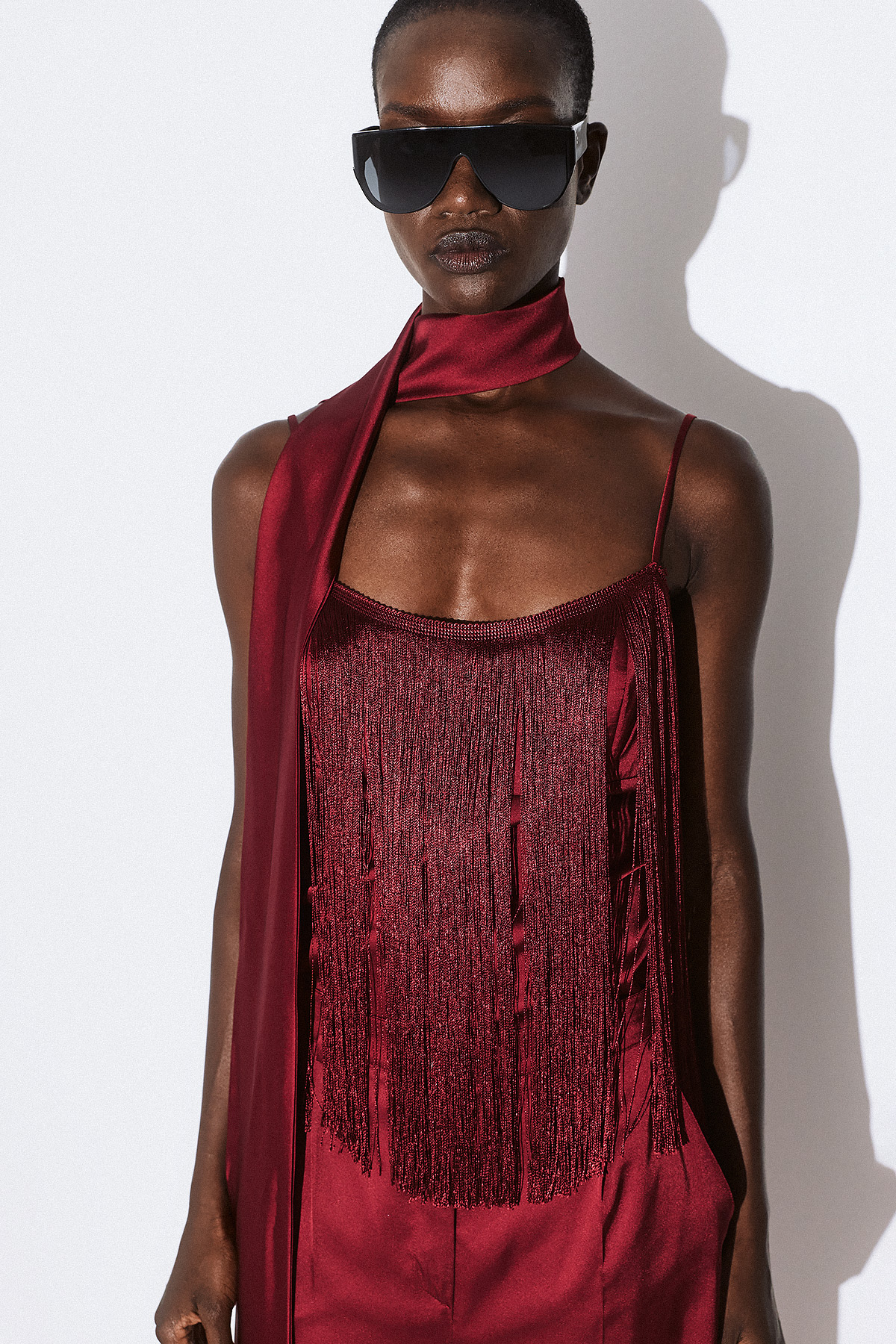 Dahlia Fringe σατεν Top