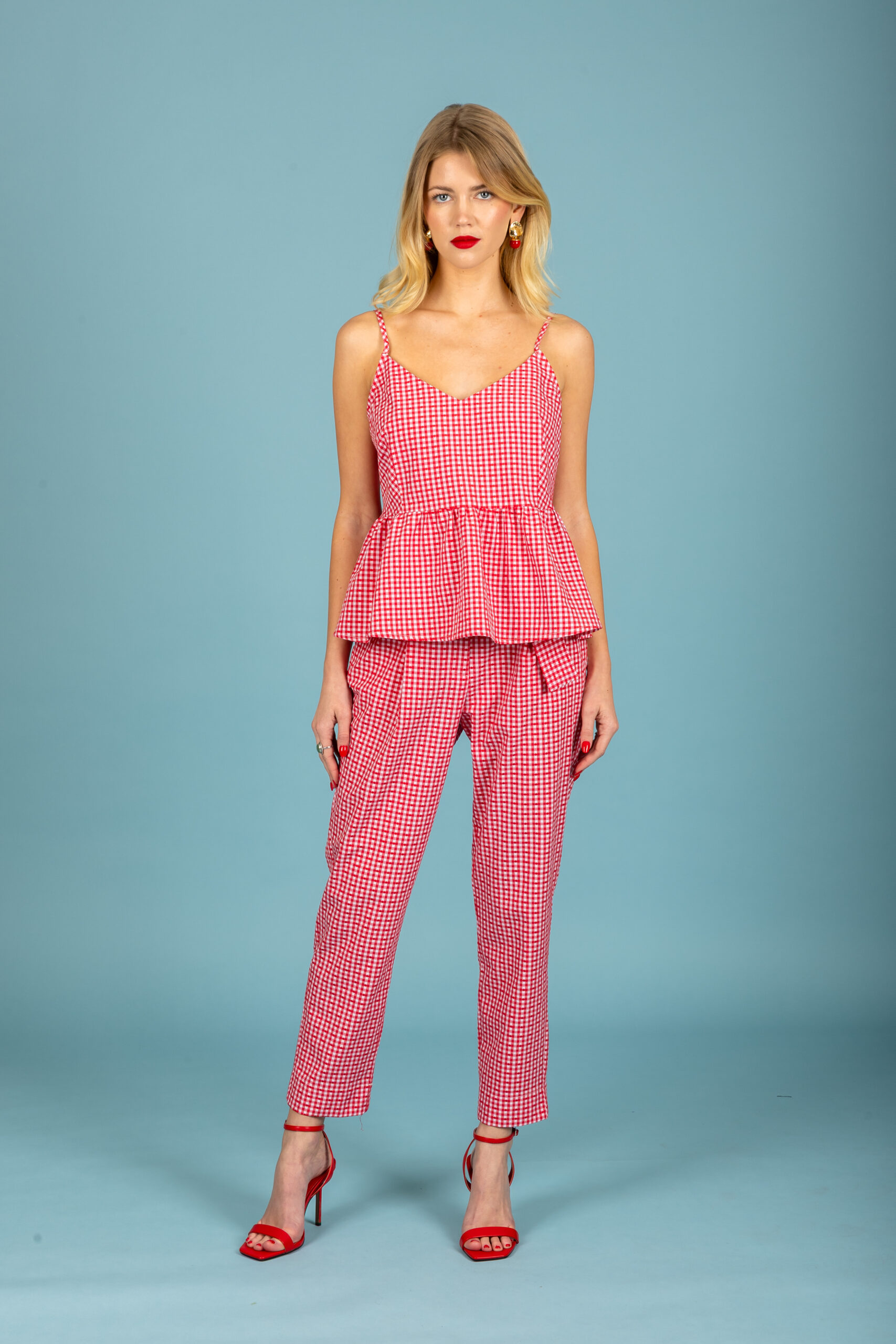 Aelia poplin pants (Red)
