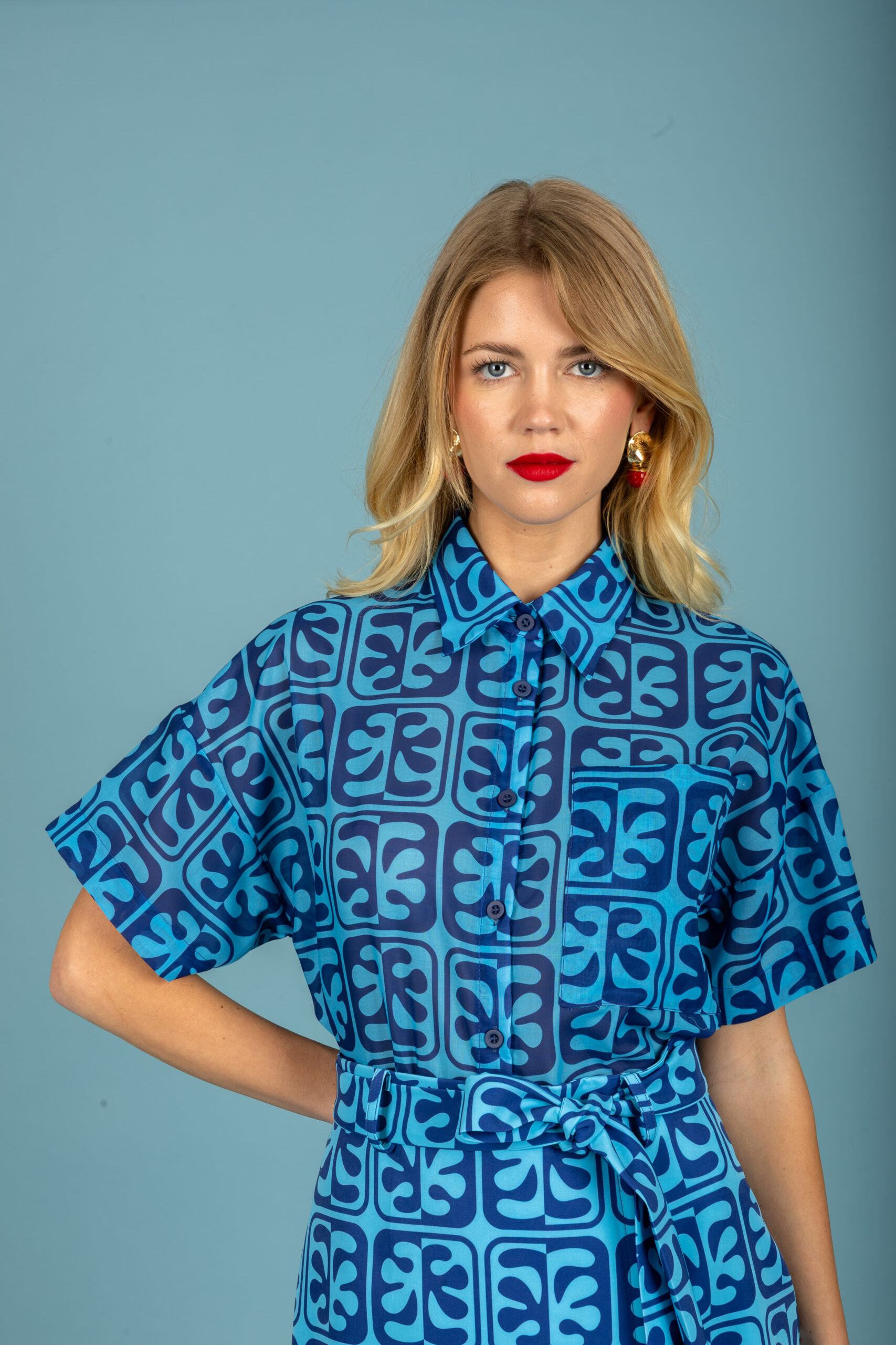 Javier voile shirt (Ciel)