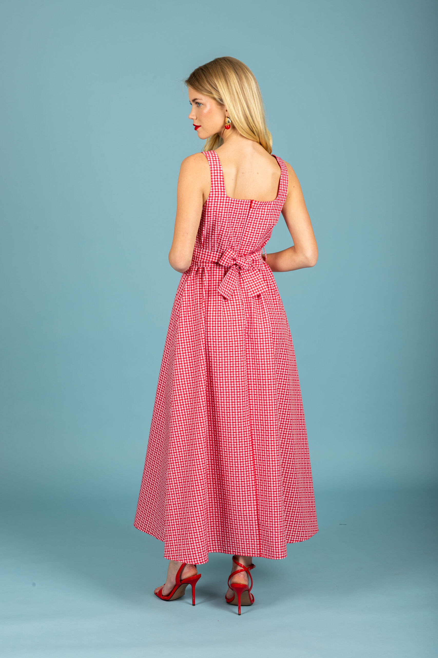 Aelia poplin dress (Red)