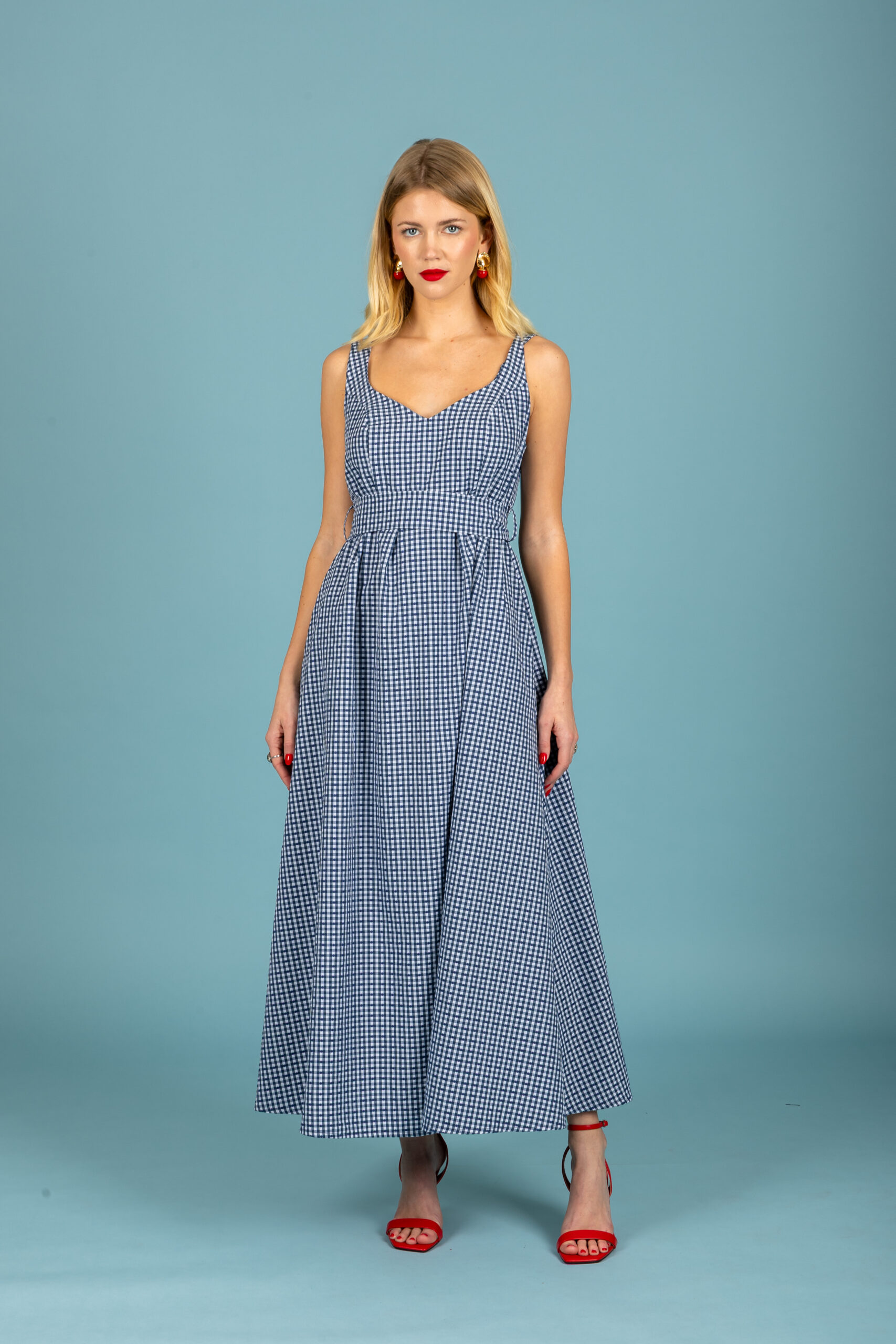 Aelia poplin dress (Blue)