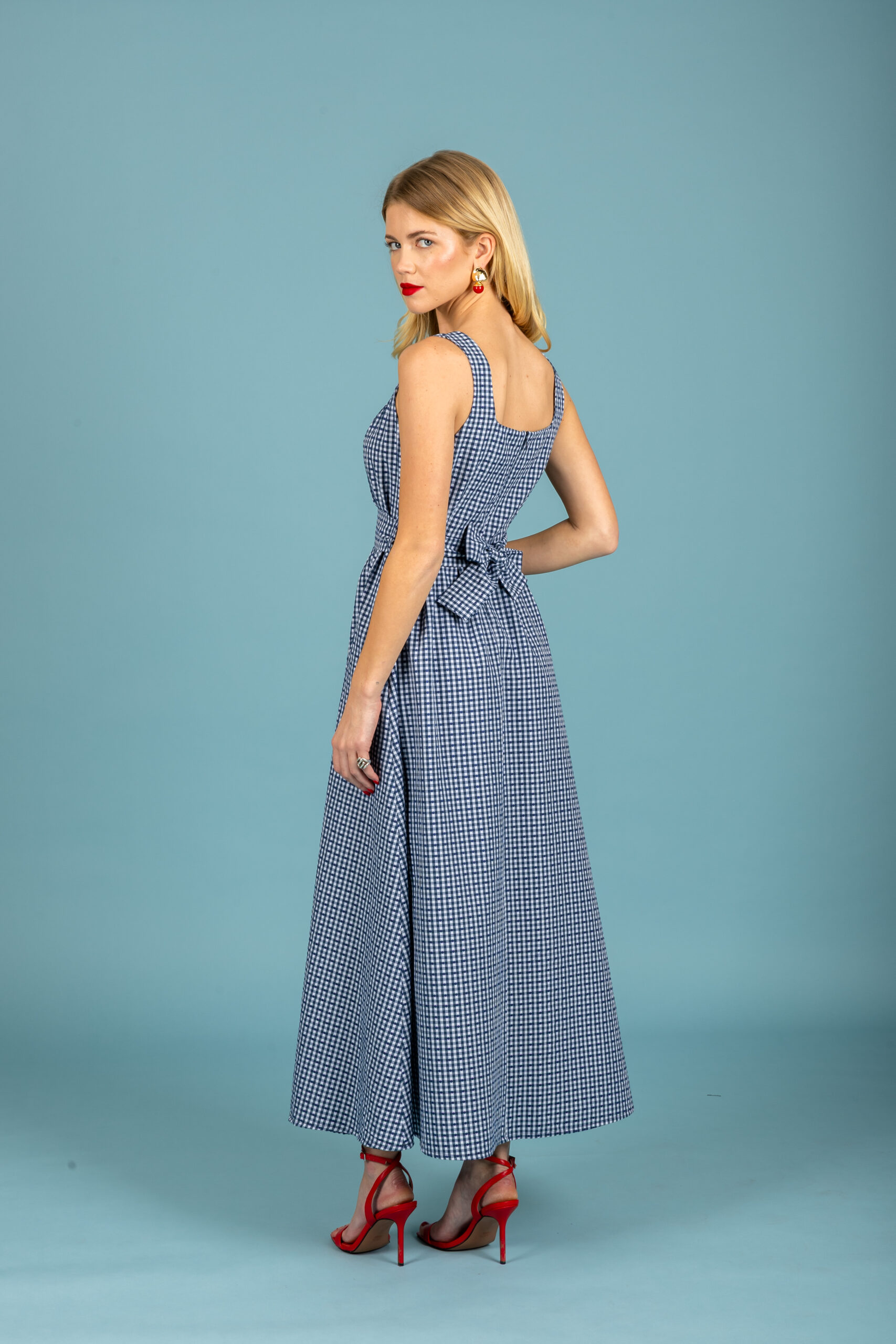 Aelia poplin dress (Blue)