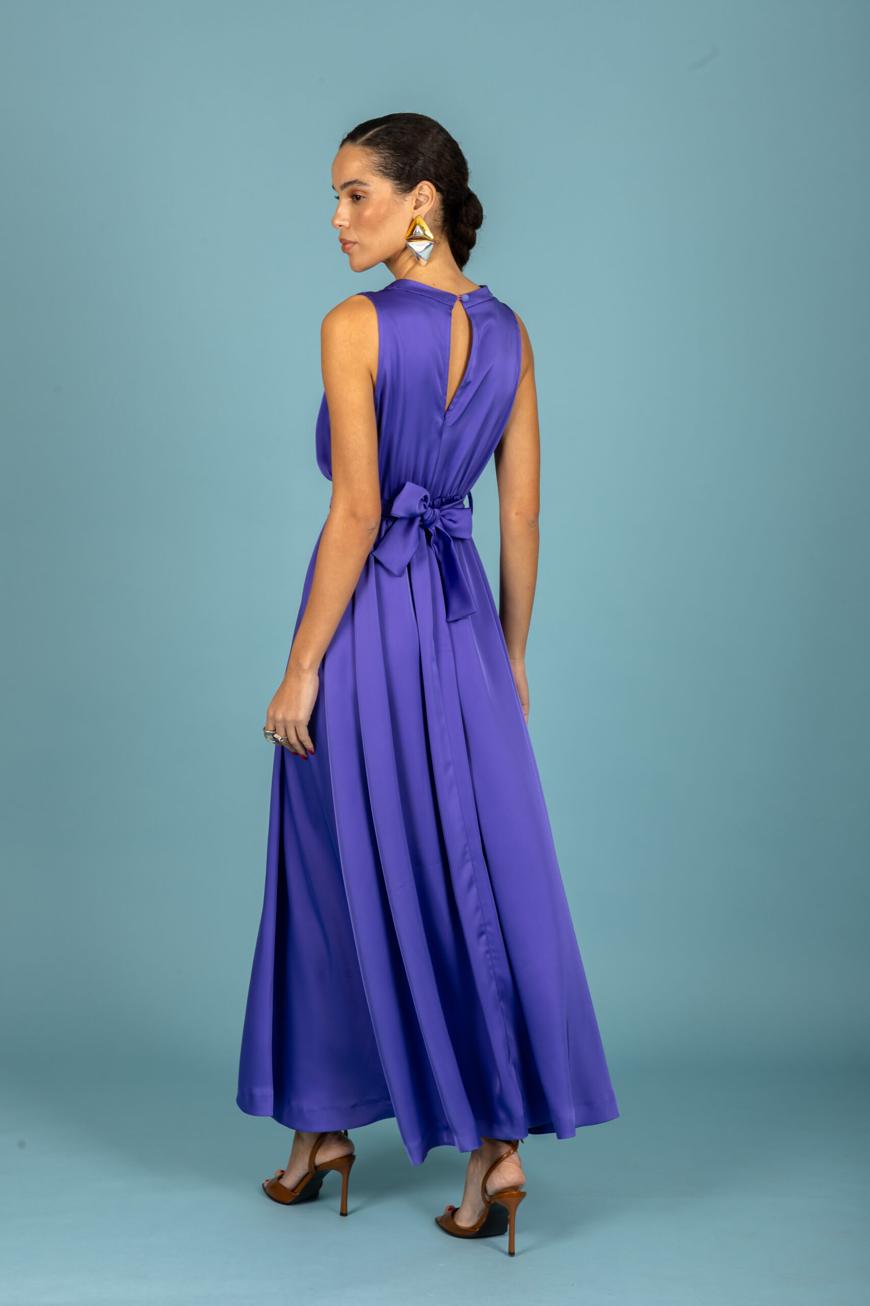 Manuel satin dress (Purple)