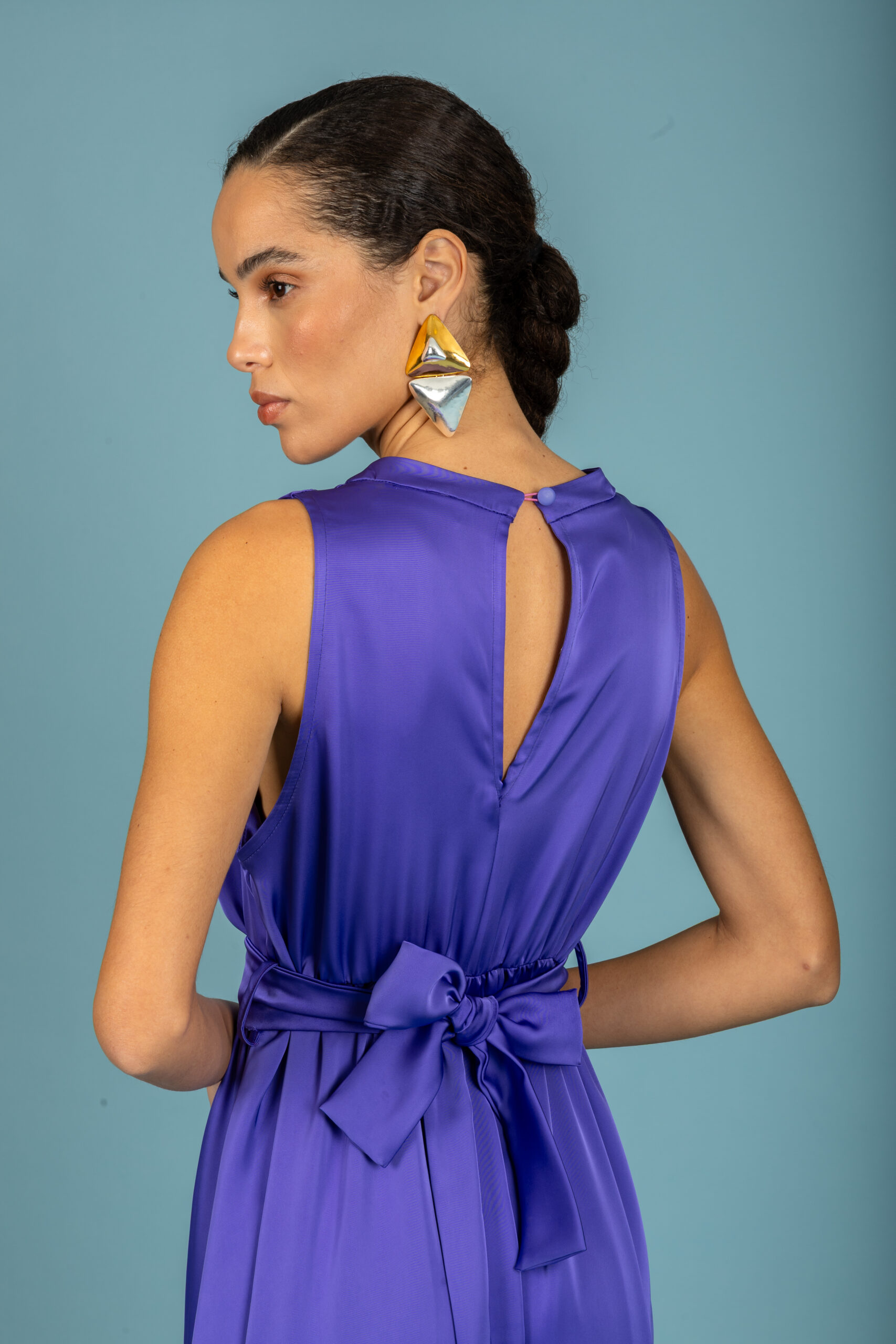 Manuel satin dress (Purple)