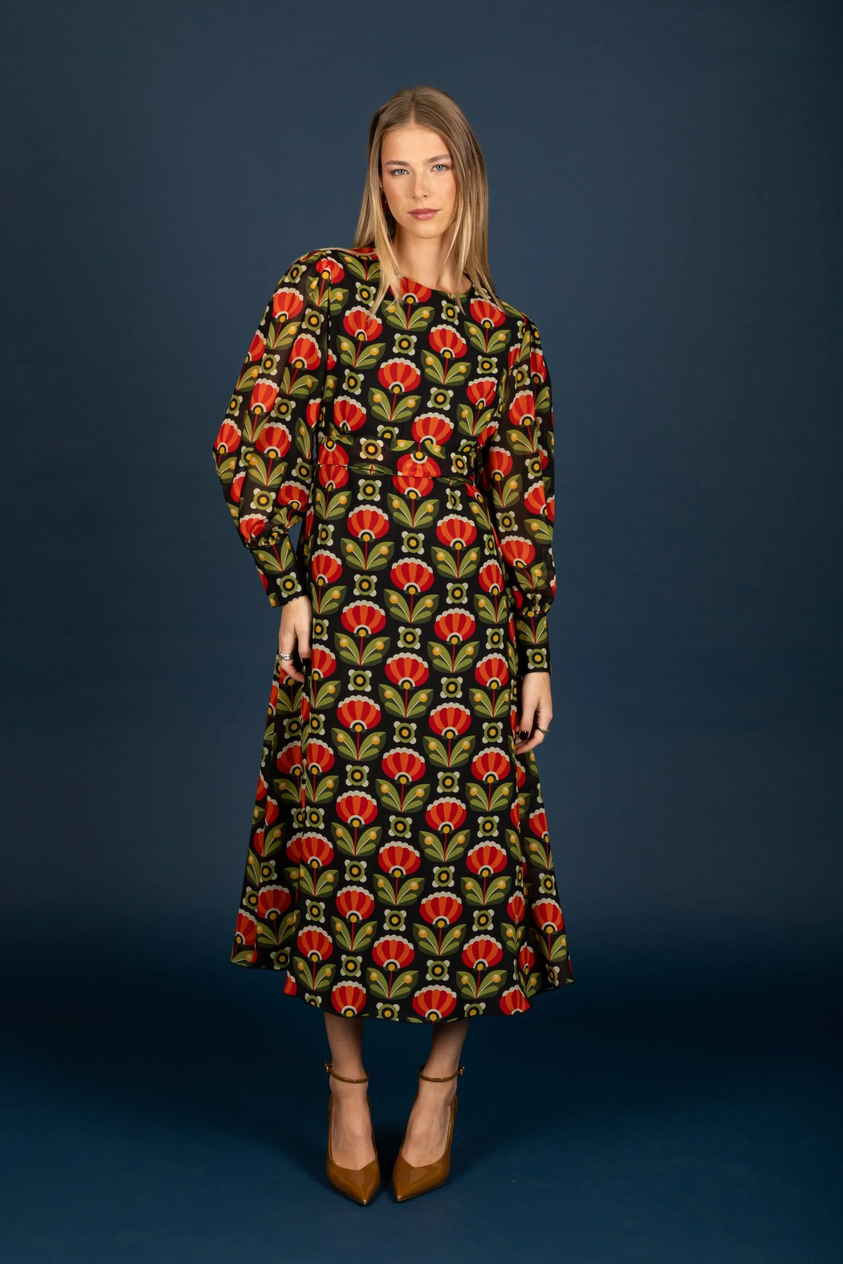 Crispin chiffon φόρεμα