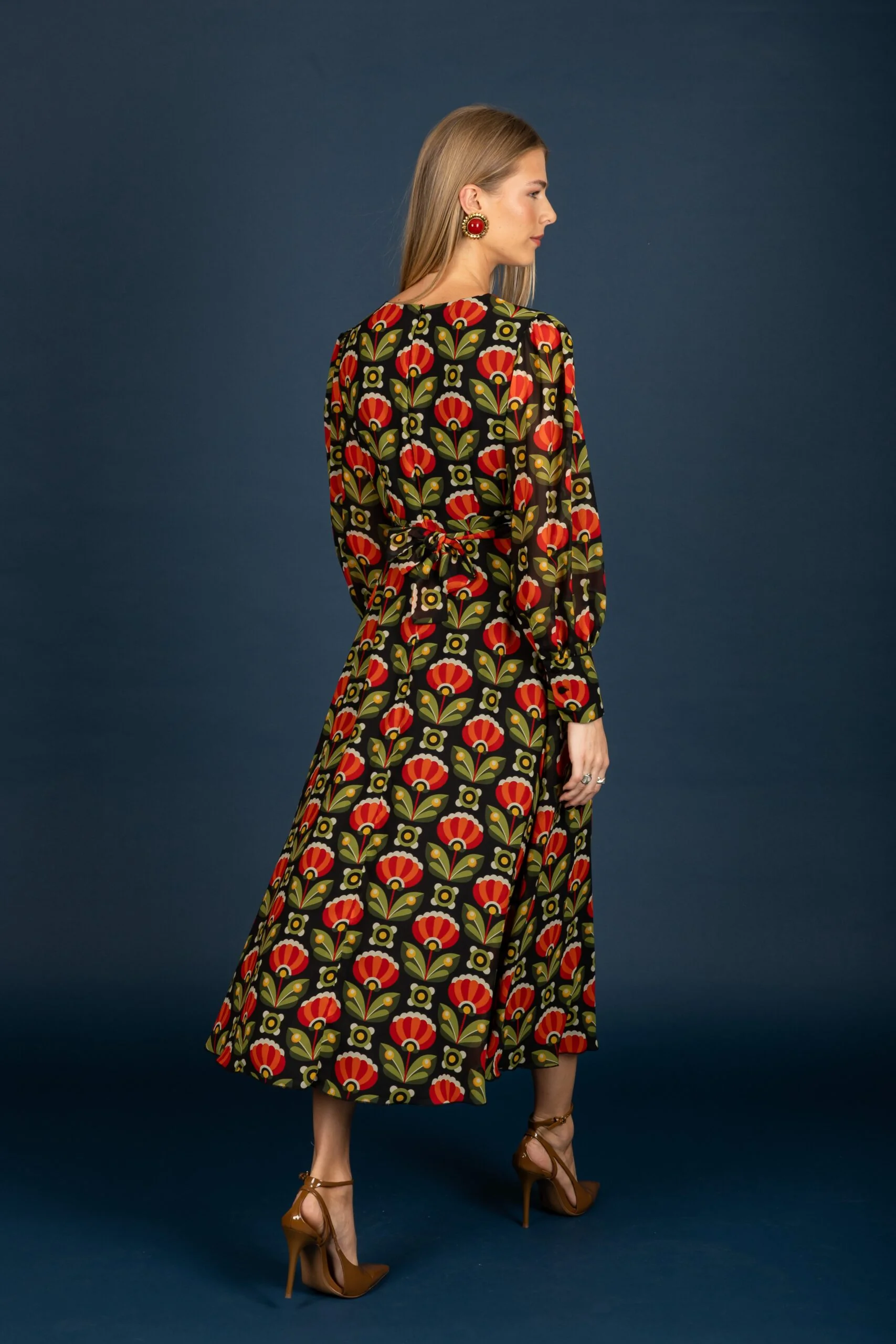 Crispin chiffon φόρεμα