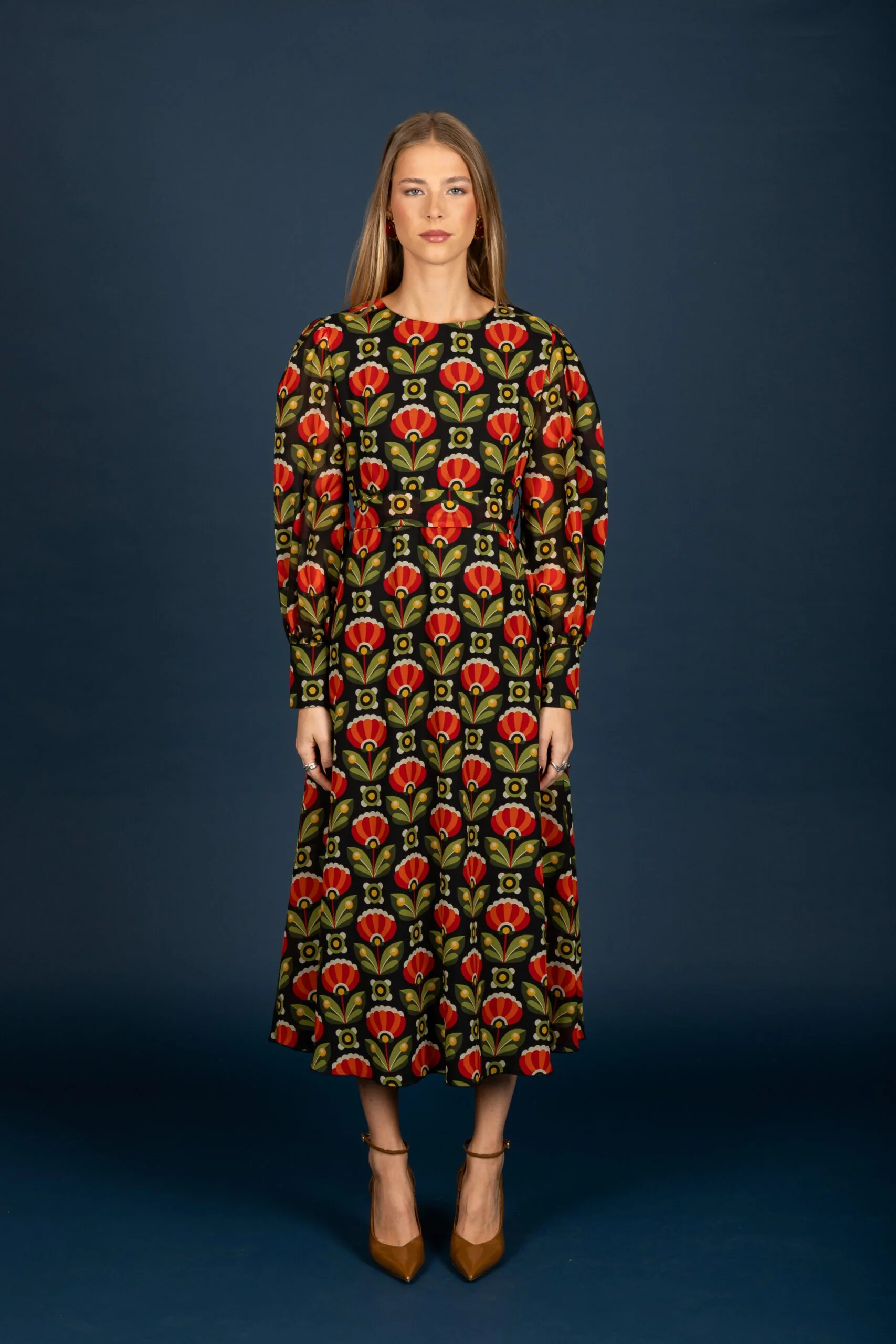 Crispin chiffon φόρεμα